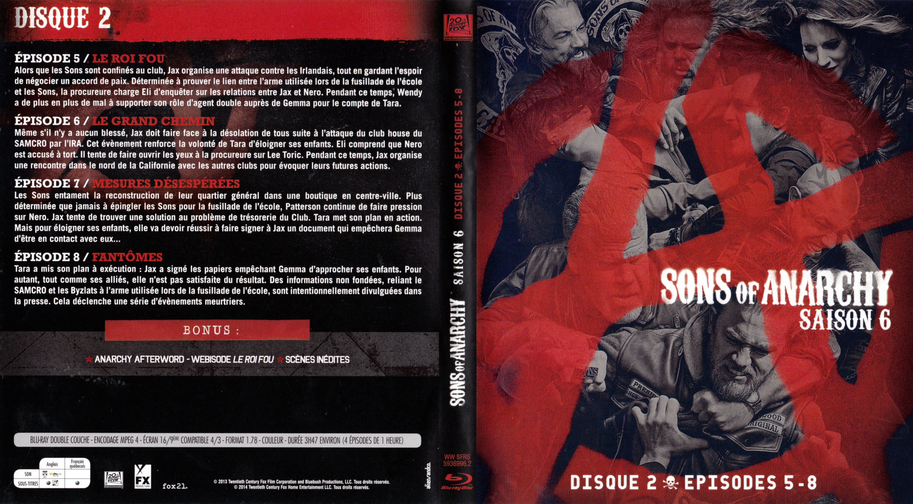 Jaquette DVD Sons of anarchy Saison 6 DISC 2 (BLU-RAY)