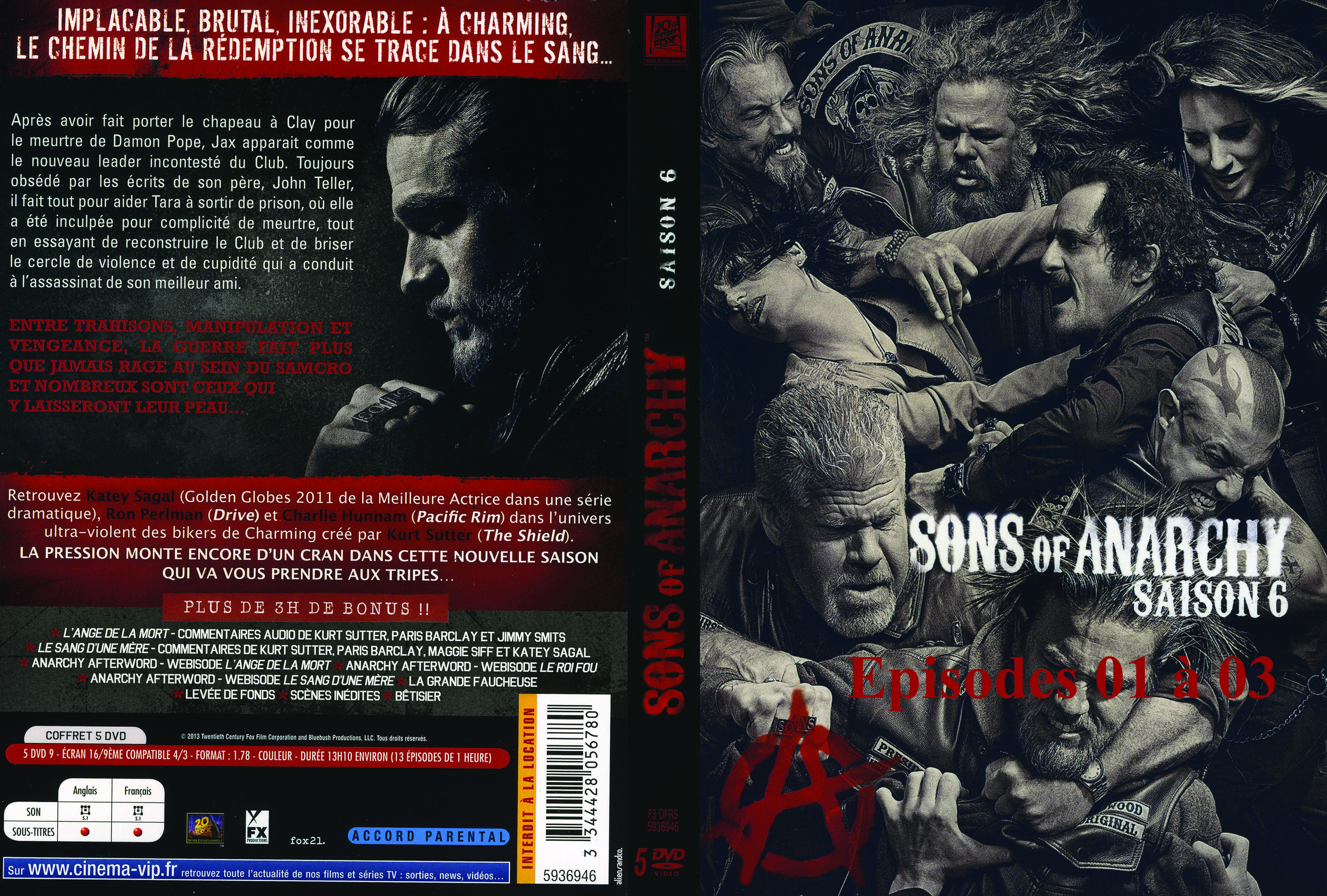 Jaquette DVD Sons of anarchy saison 6 DVD 1 custom