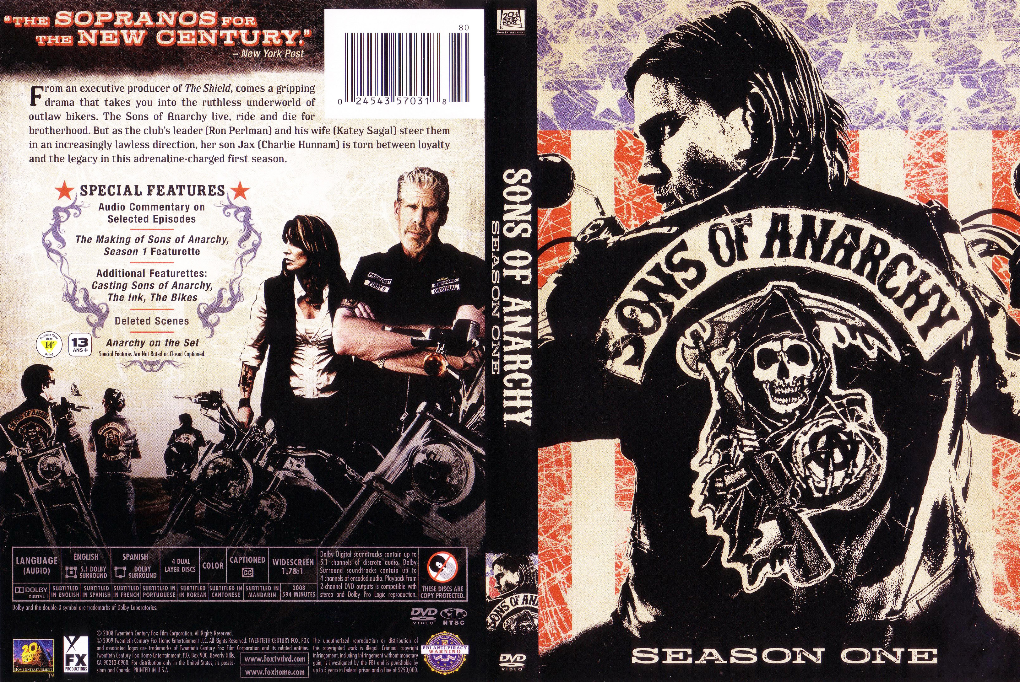 Jaquette DVD Sons of arnachy Saison 1 Zone 1