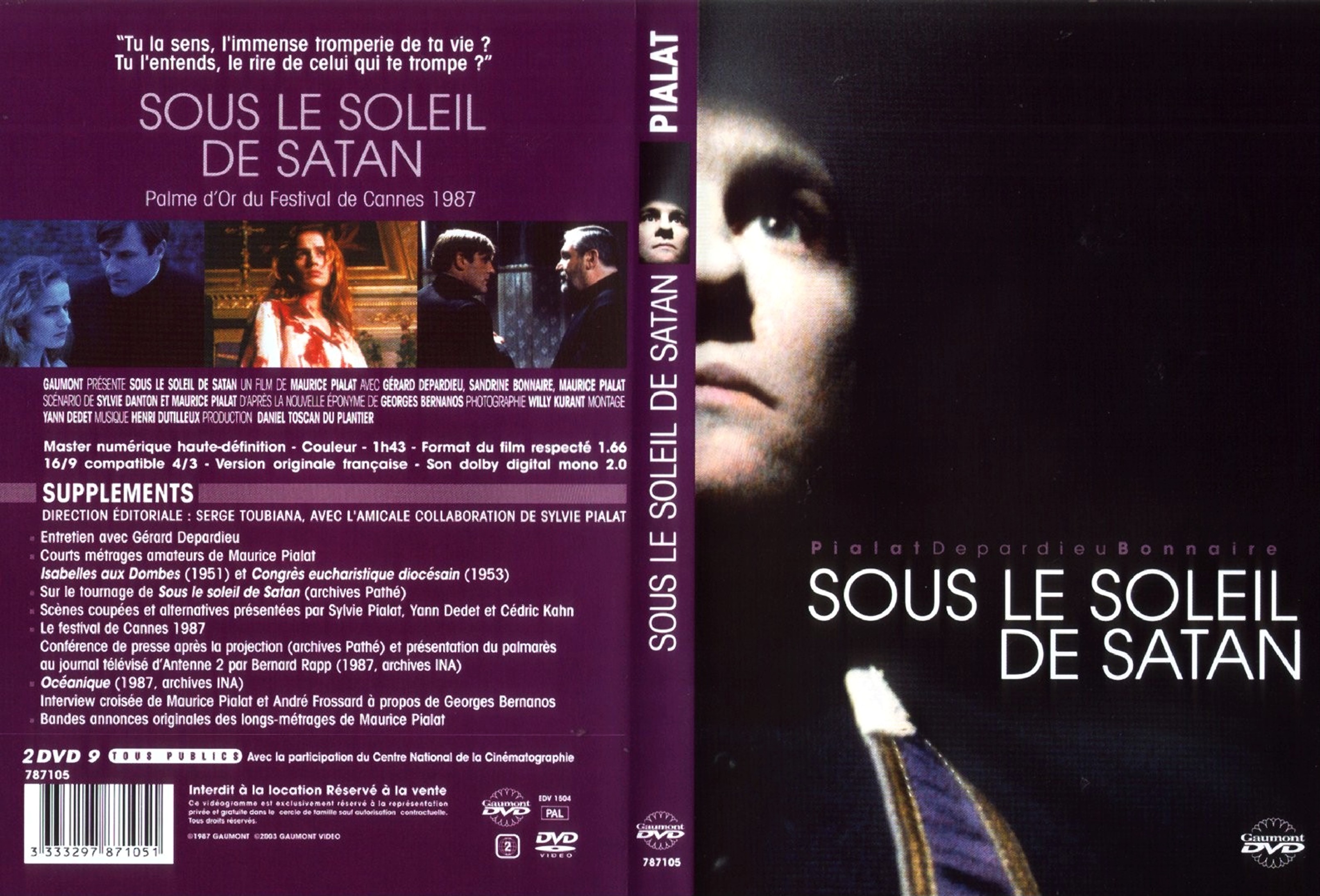 Jaquette DVD Sous le Soleil de Satan