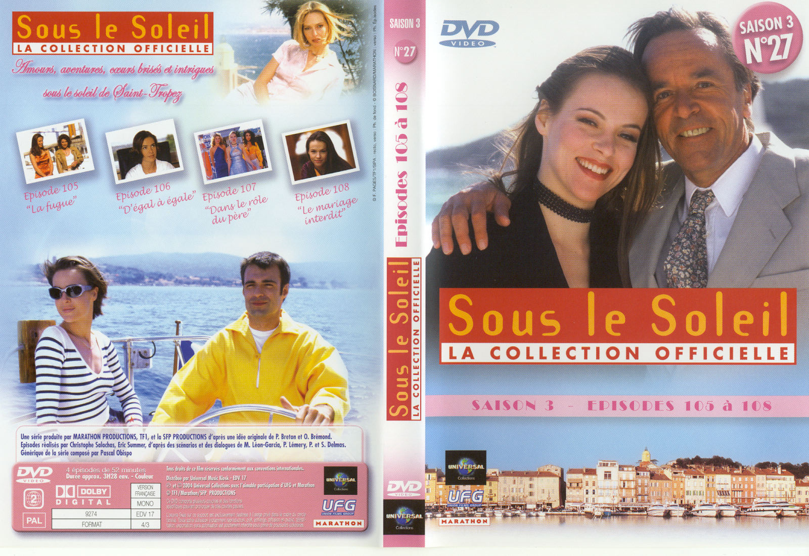 Jaquette DVD Sous le soleil saison 3 vol 27