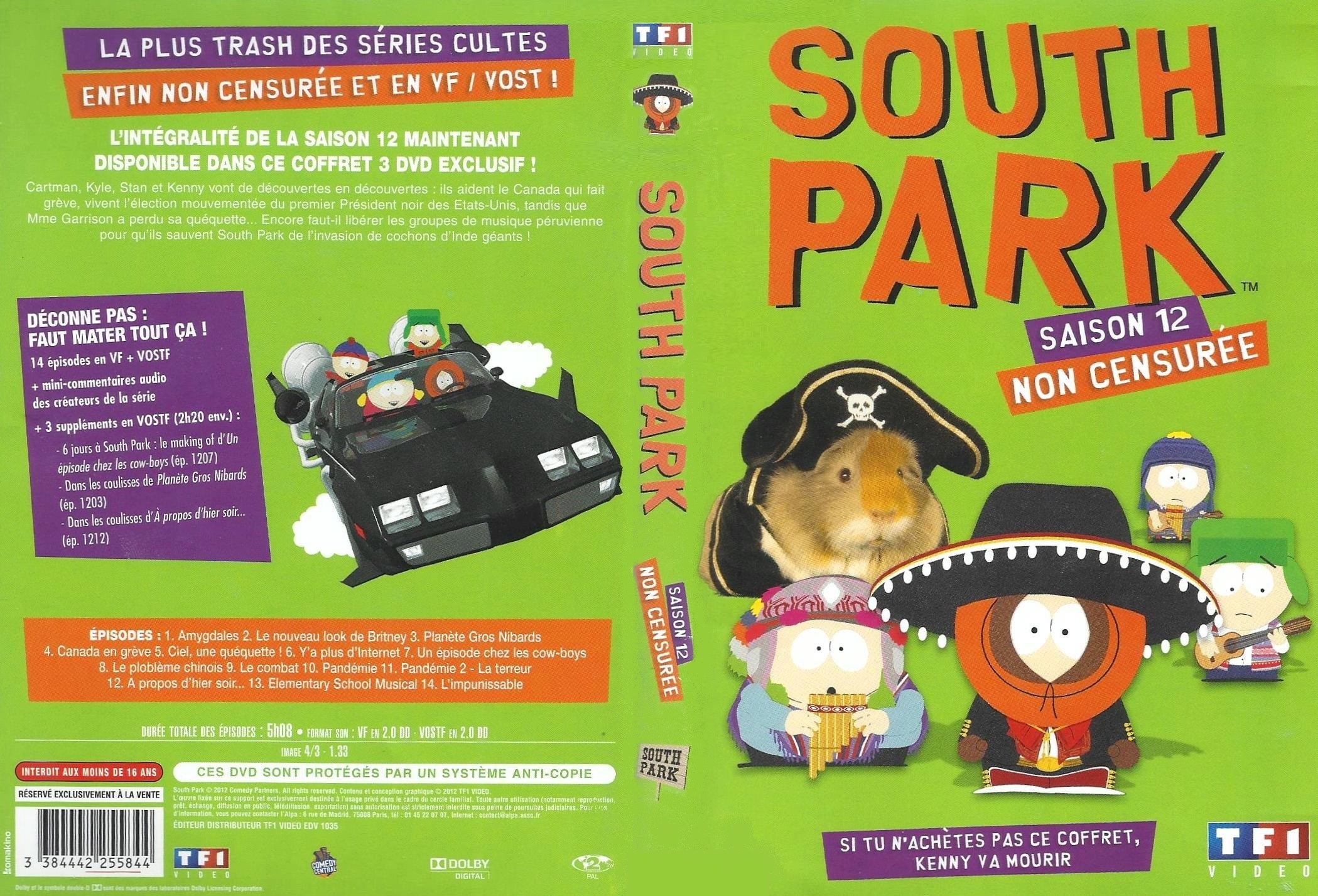 Jaquette DVD South Park Saison 12