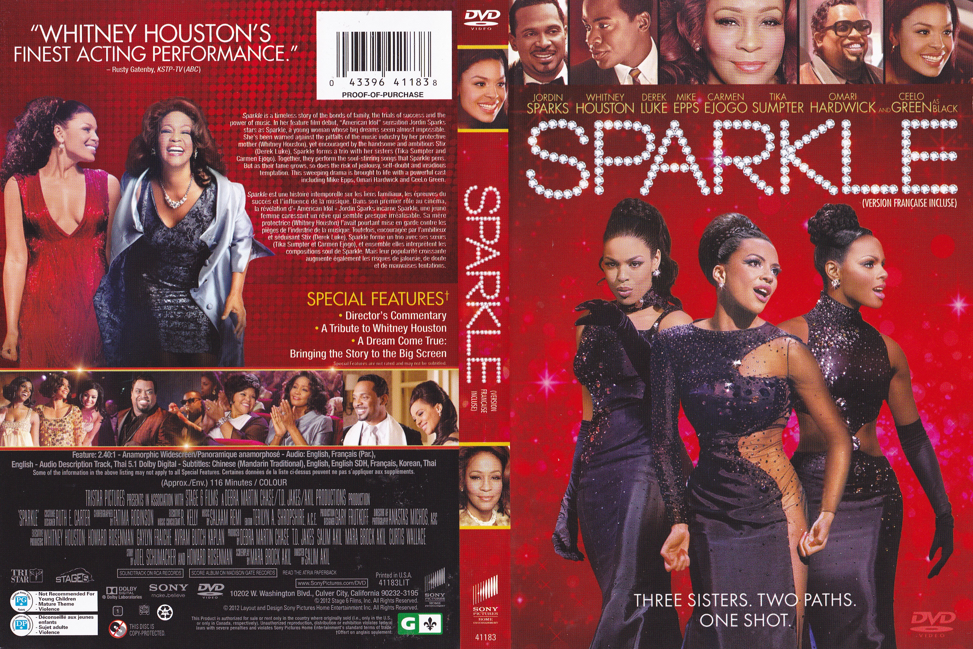 Jaquette DVD Sparkle (Canadienne)