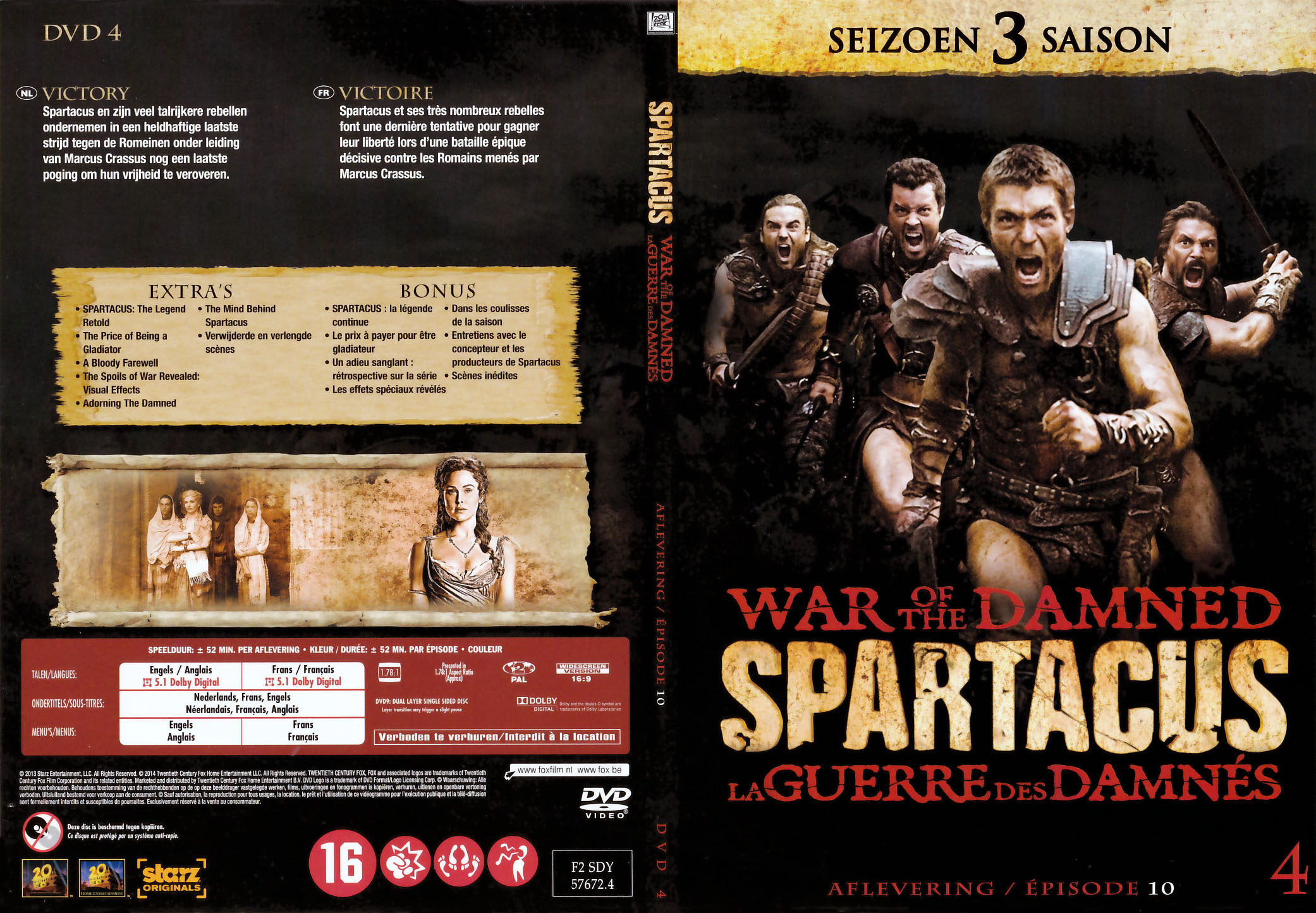 Jaquette DVD Spartacus La guerre des damns Saison 3 DVD 4