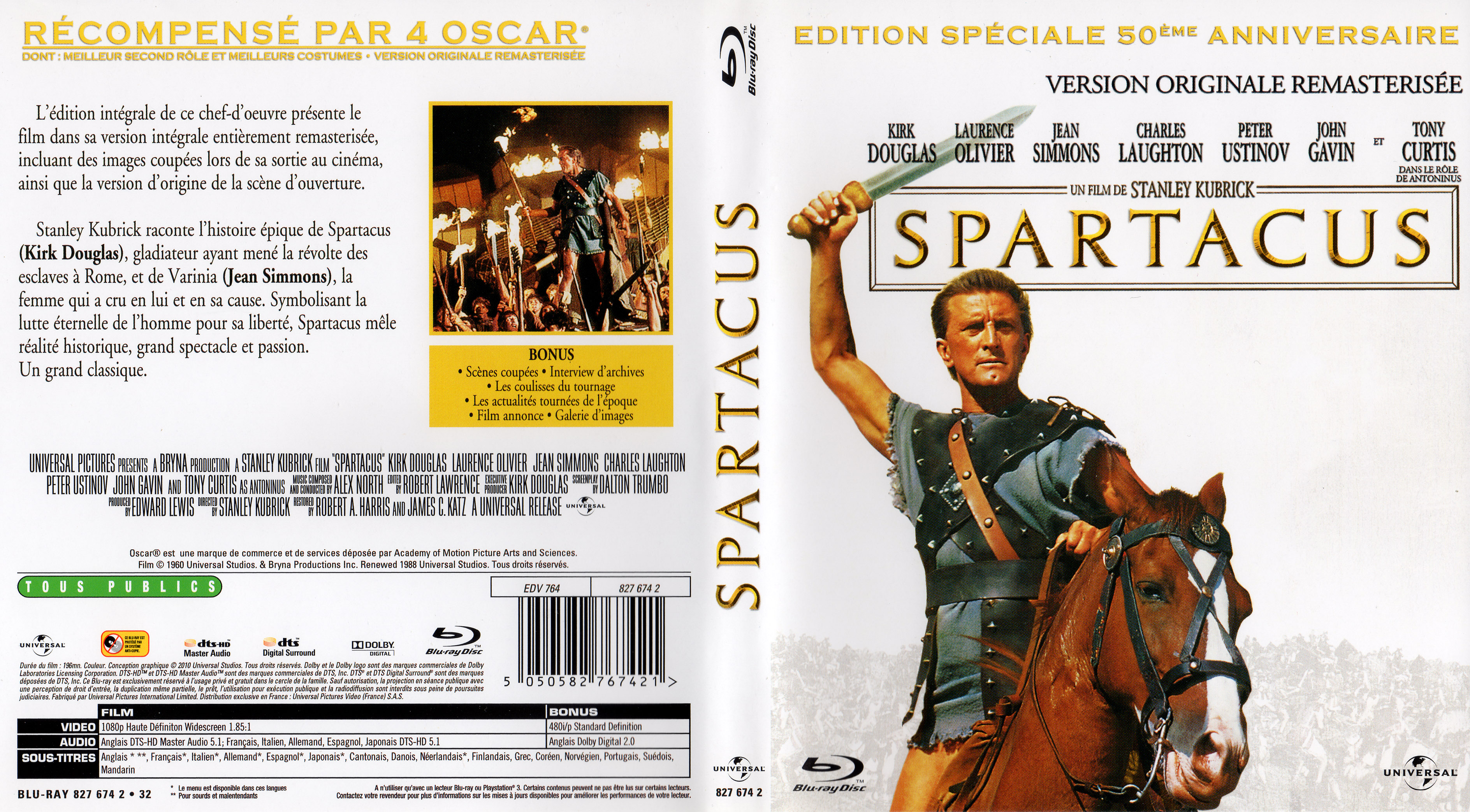 Jaquette DVD Spartacus (BLU-RAY)