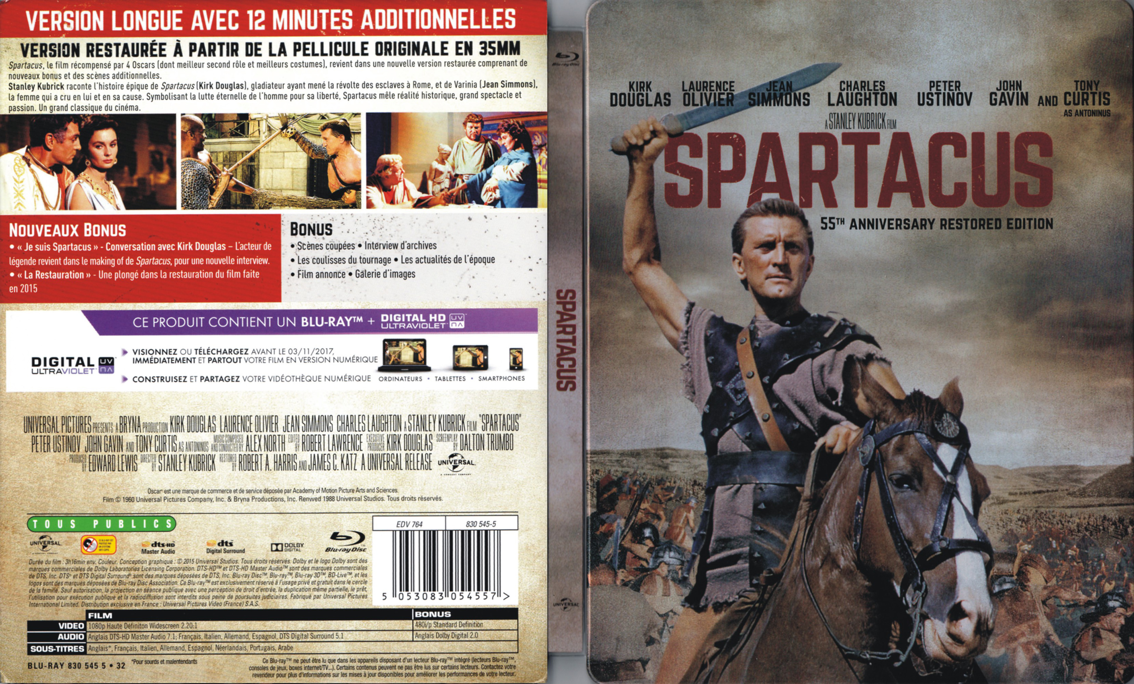 Jaquette DVD Spartacus (BLU-RAY) v3