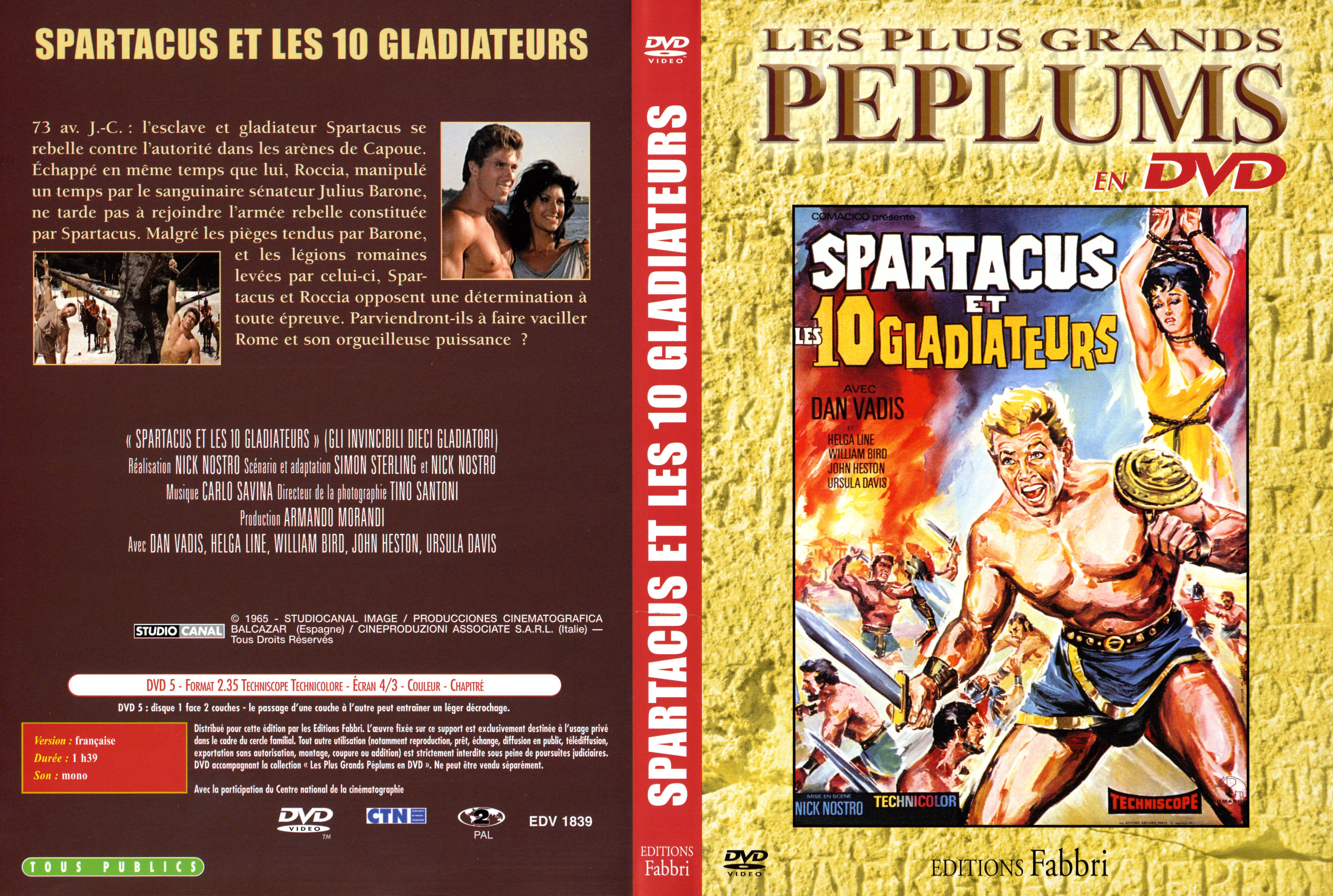 Jaquette DVD Spartacus et les 10 gladiateurs