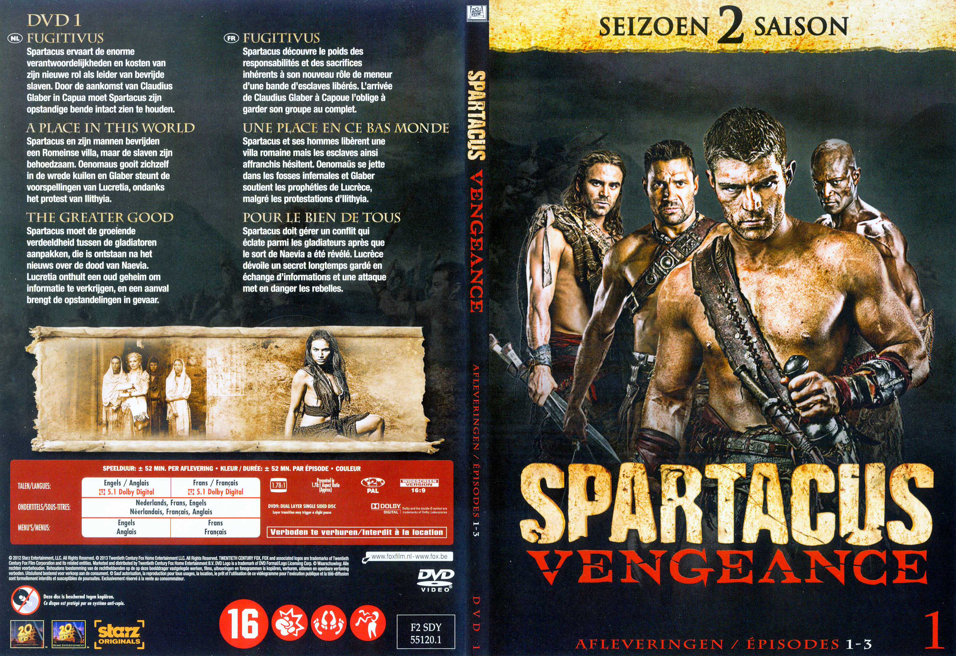 Jaquette DVD Spartacus vengeance Saison 2 DVD 1