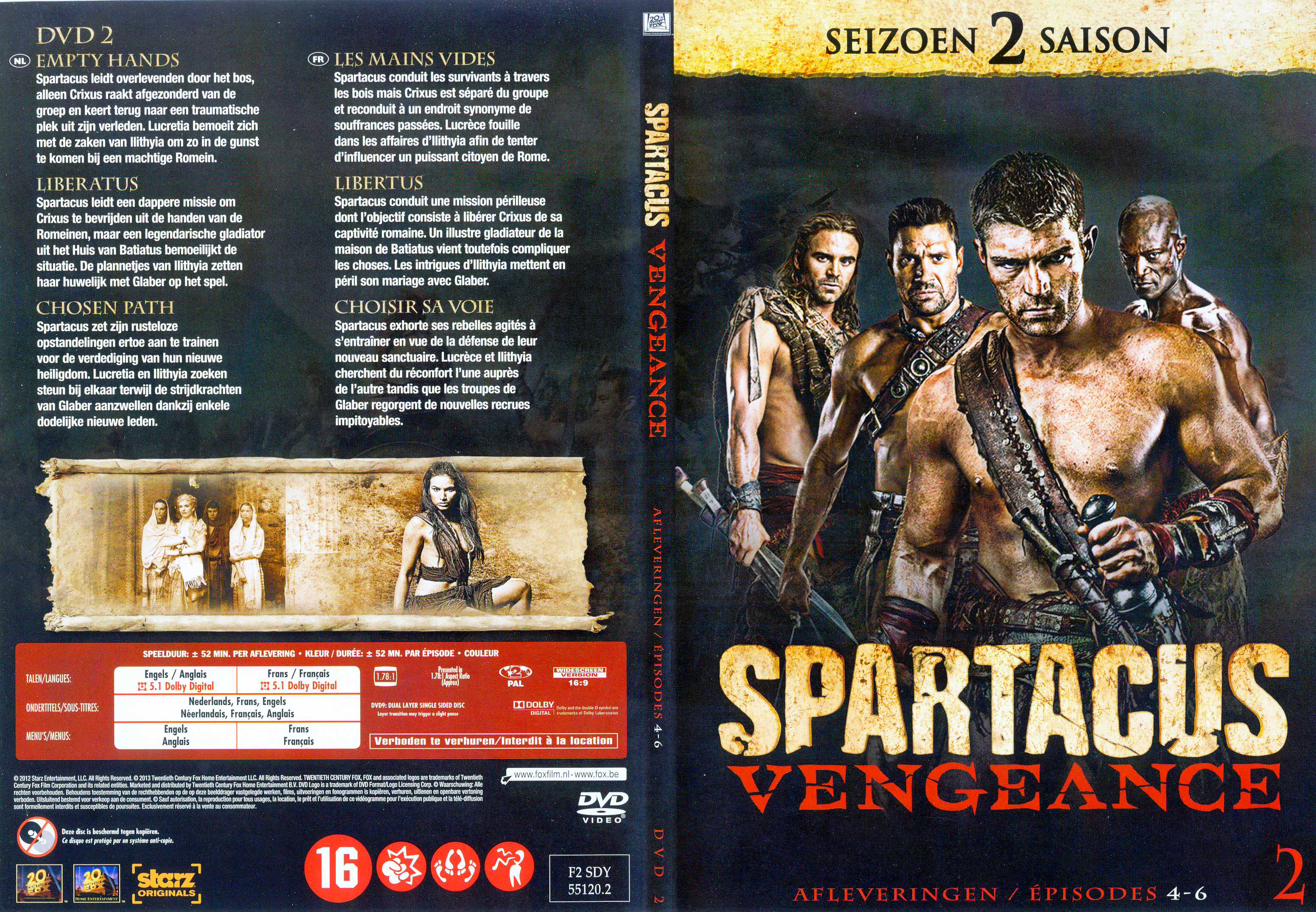 Jaquette DVD Spartacus vengeance Saison 2 DVD 2