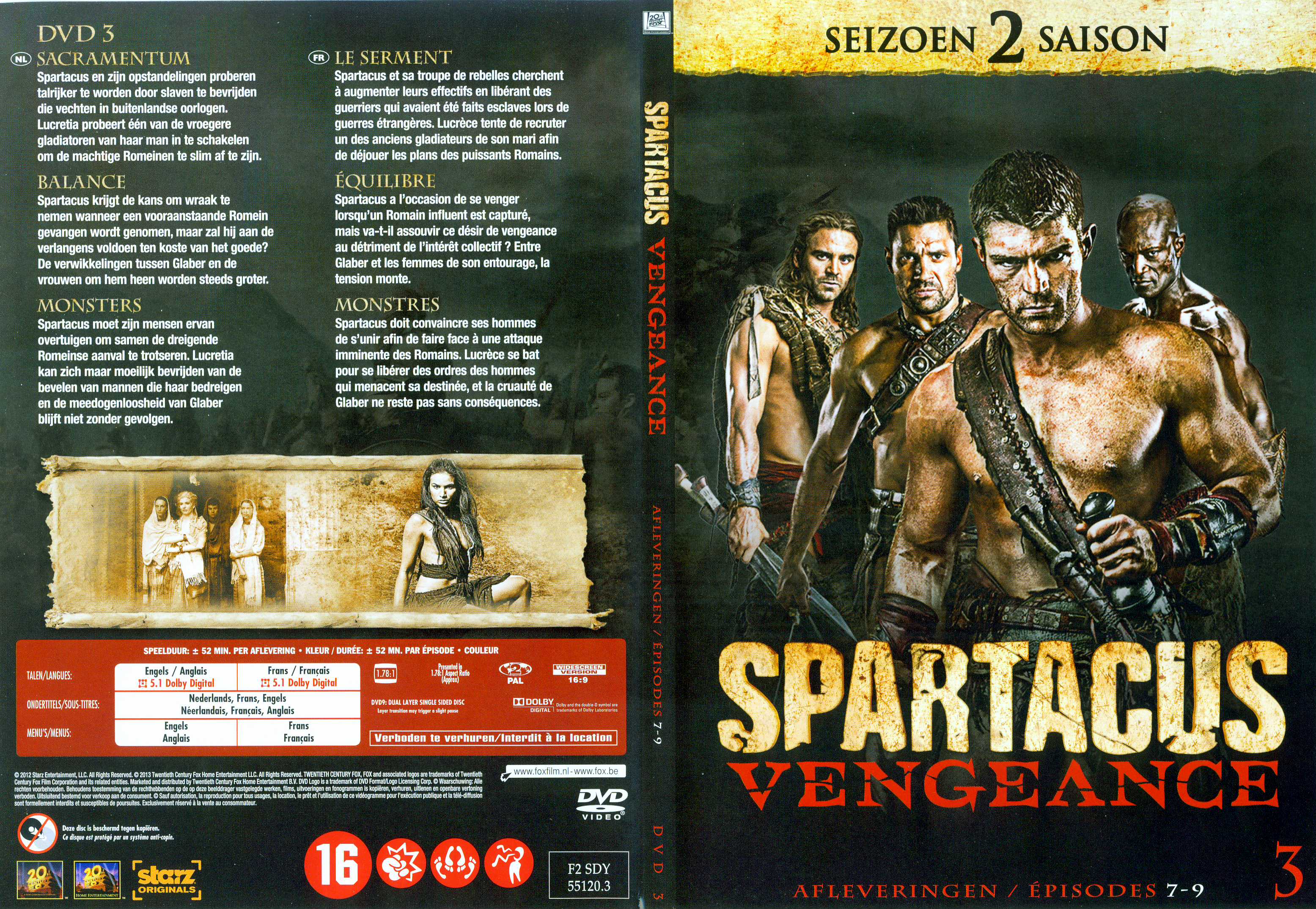 Jaquette DVD Spartacus vengeance Saison 2 DVD 3
