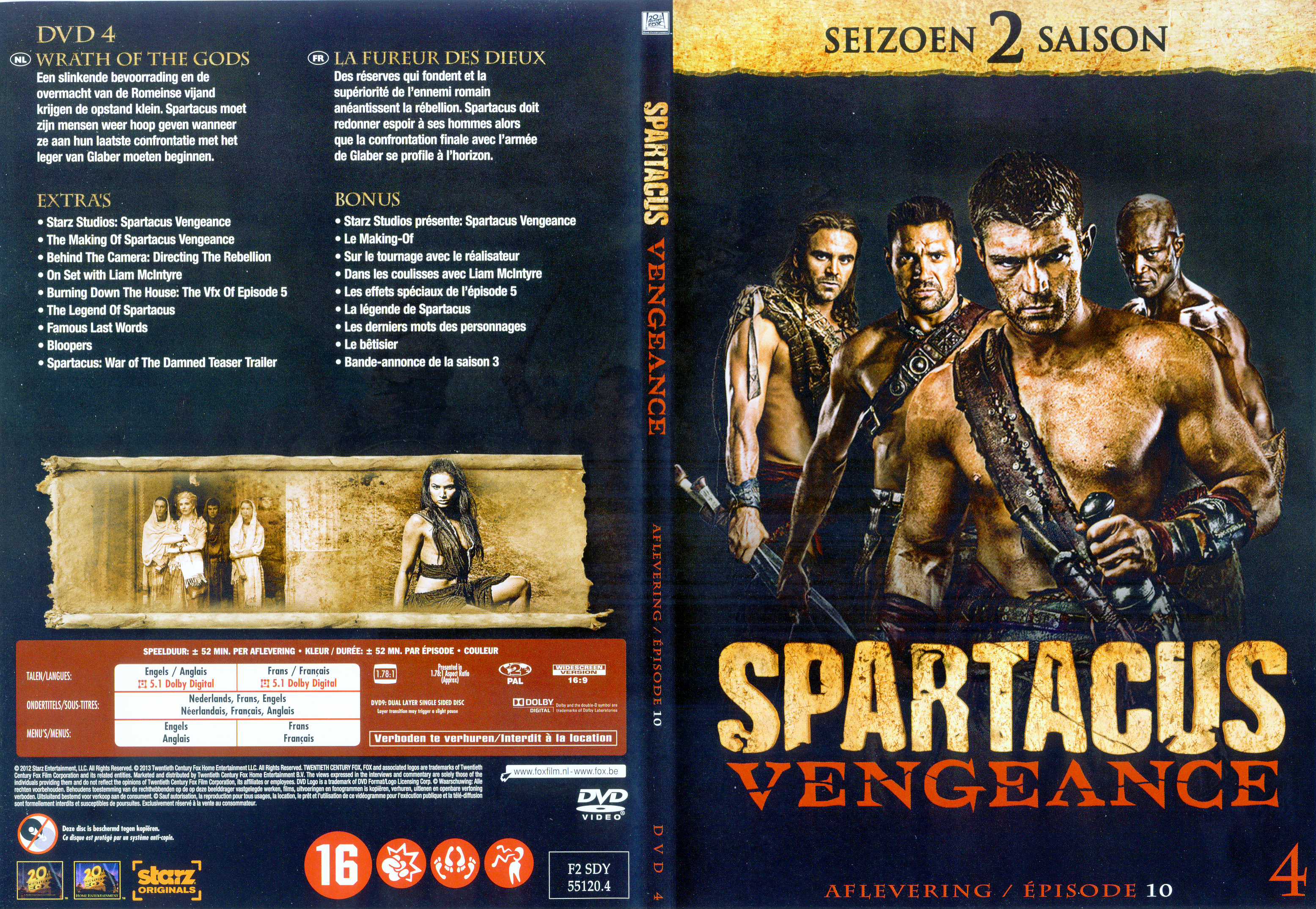 Jaquette DVD Spartacus vengeance Saison 2 DVD 4