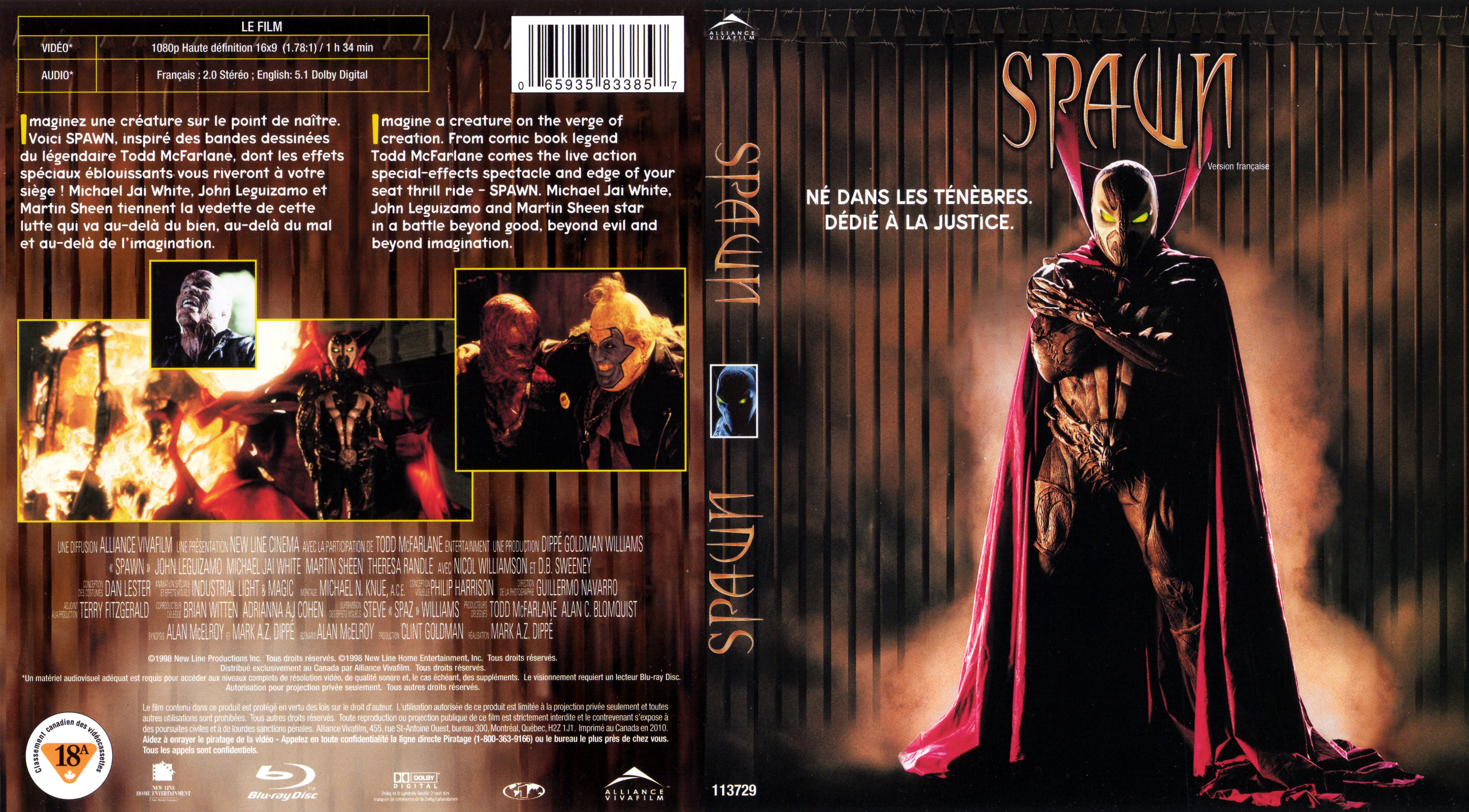 Jaquette DVD Spawn (BLU-RAY) (Canadienne)