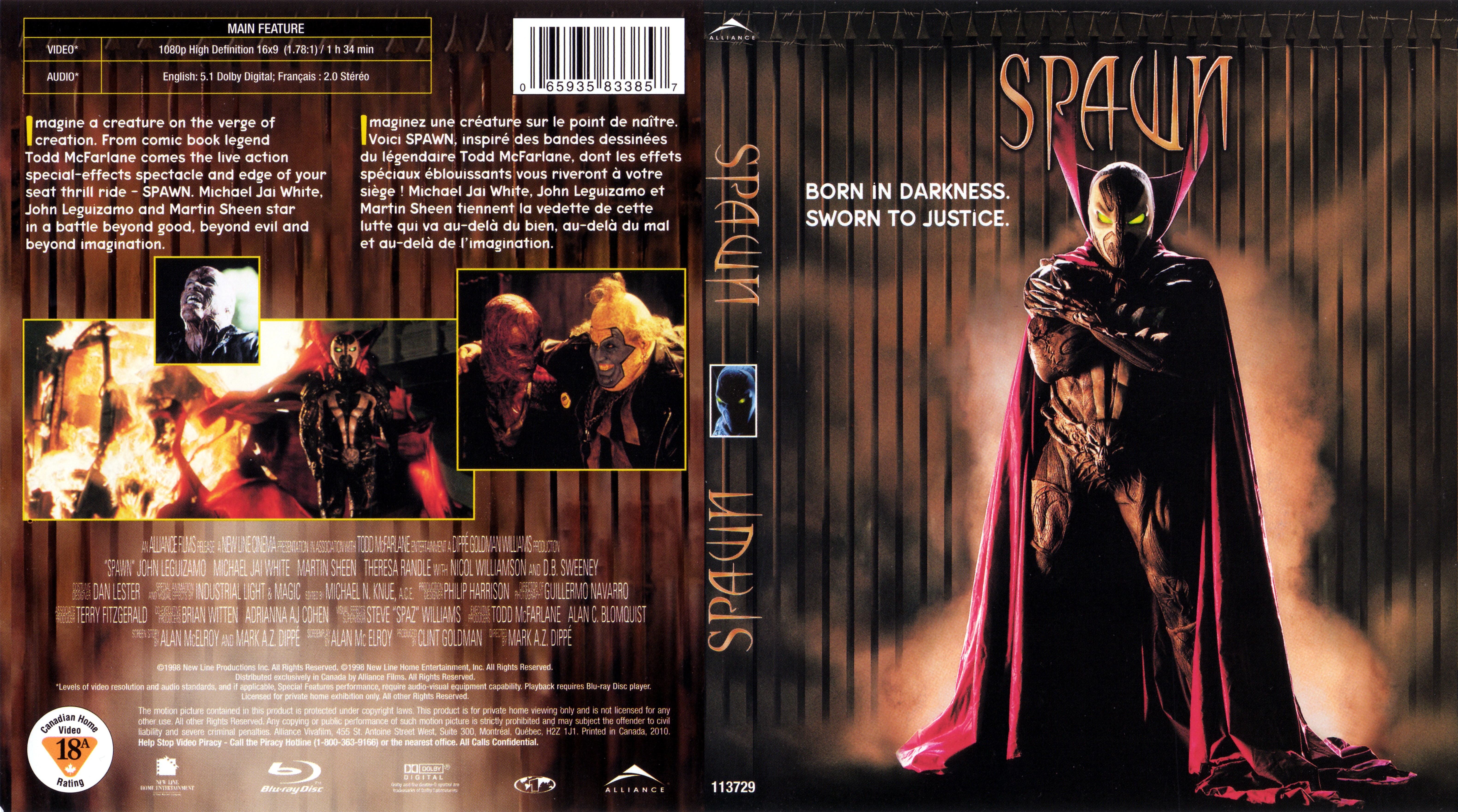 Jaquette DVD Spawn (Canadienne) (BLU-RAY) v2