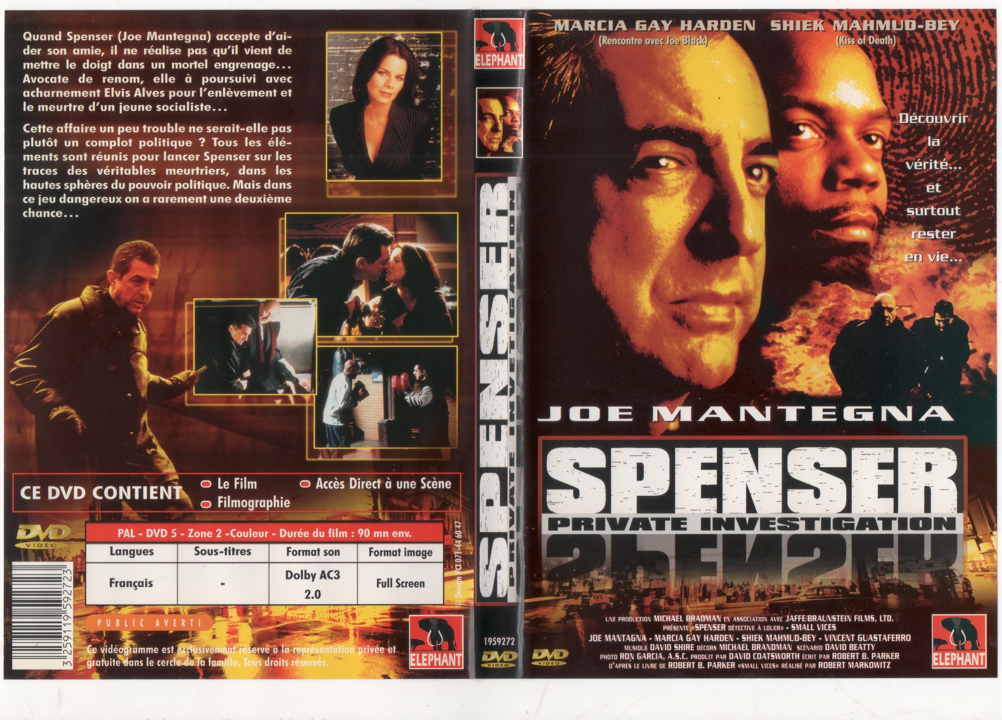 Jaquette DVD Spenser private investigation