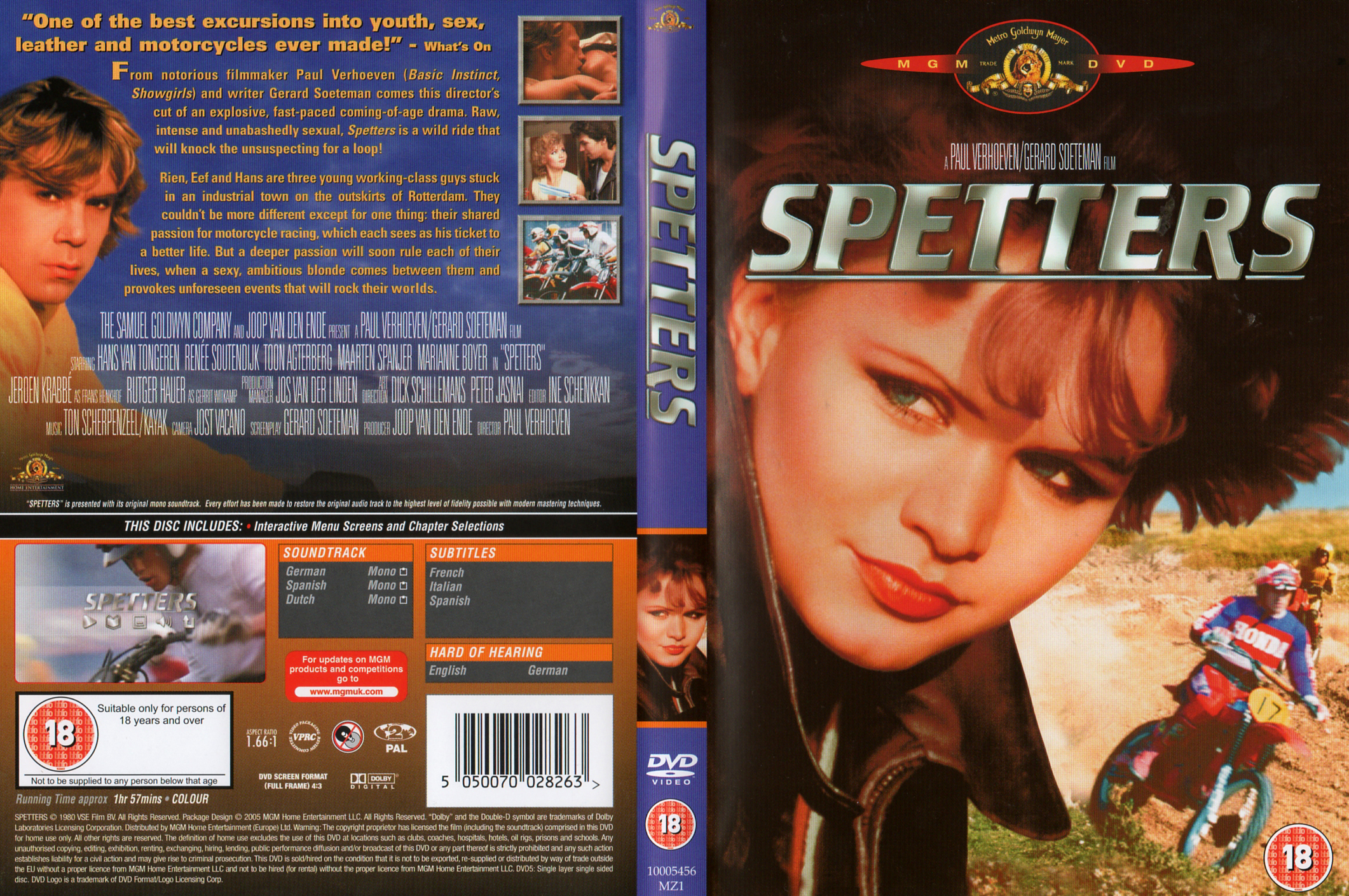Jaquette DVD Spetters Zone 1