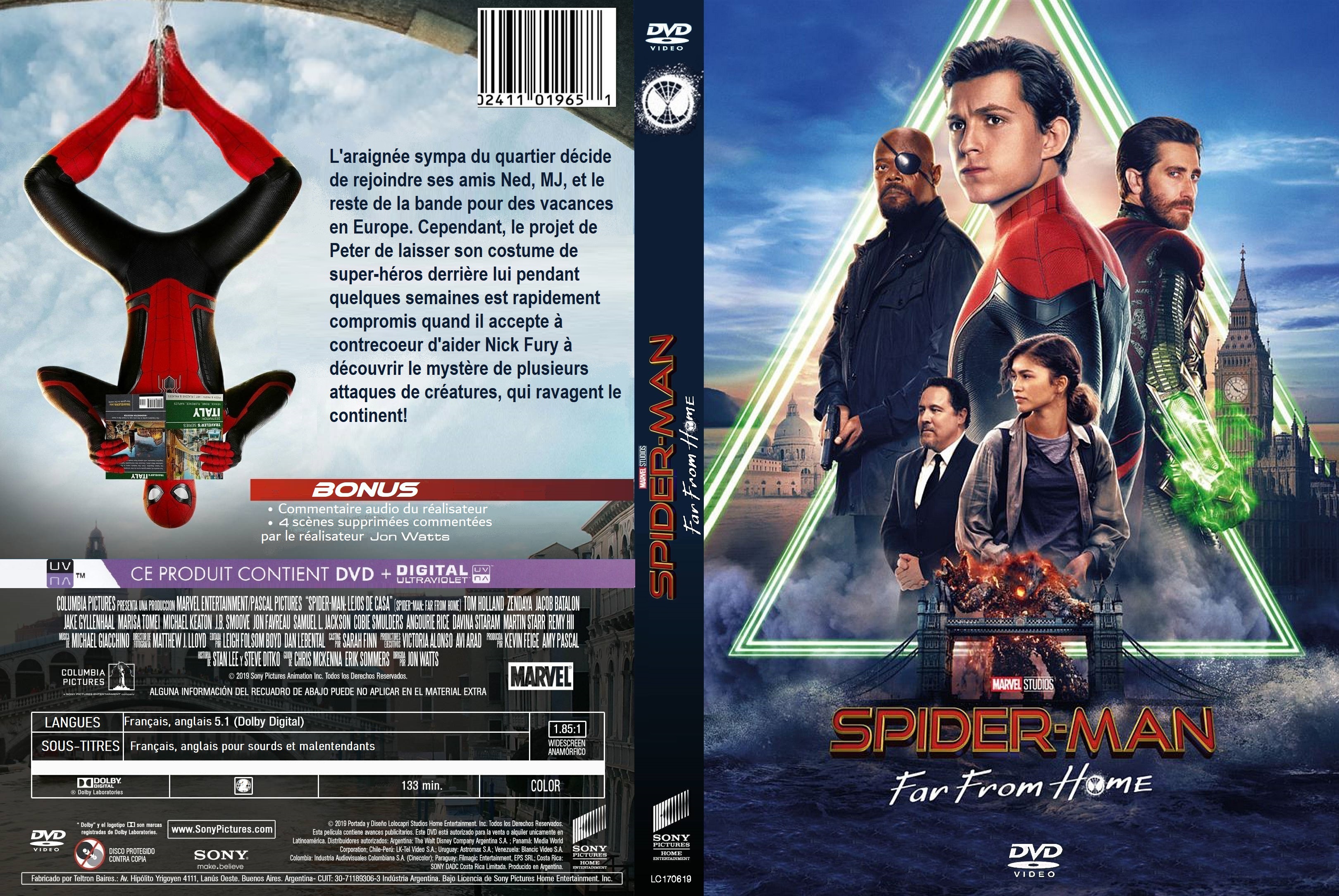 Jaquette Dvd De Spider Man Far From Home Custom V1 Cinéma Passion