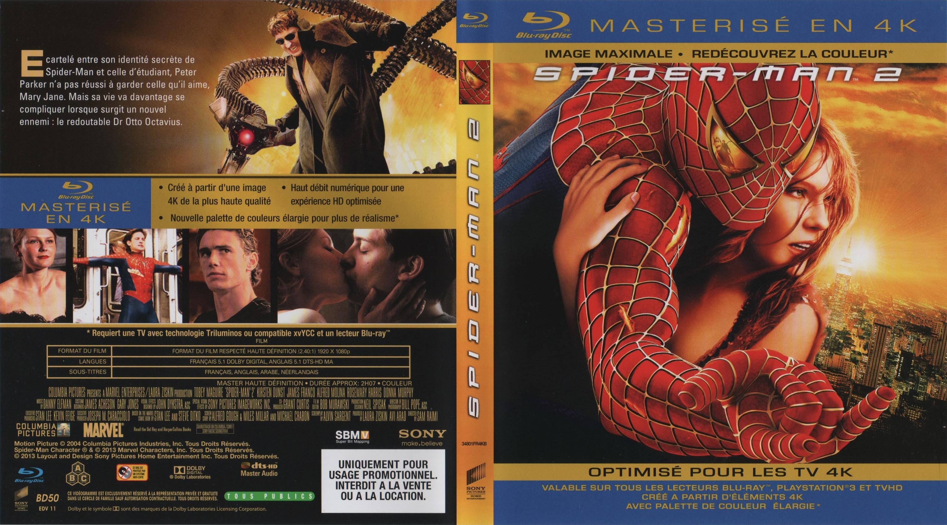 Jaquette DVD Spiderman 2 (BLU-RAY) v2