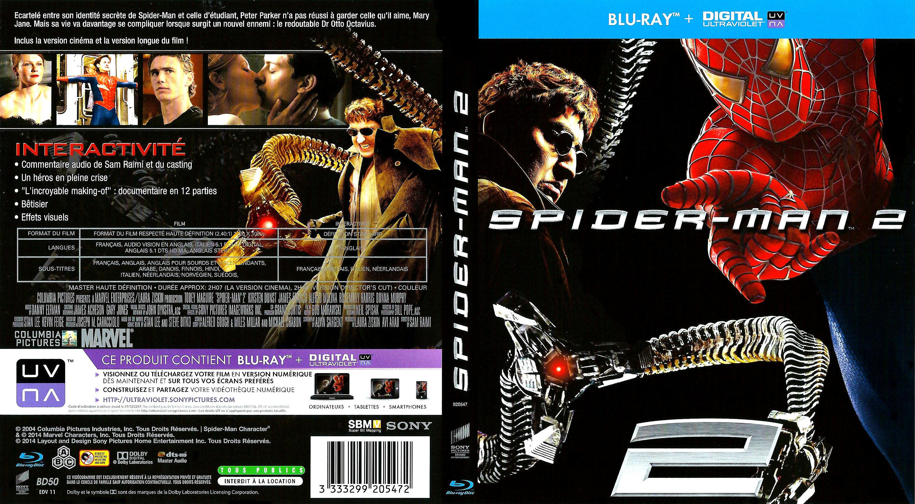 Jaquette DVD Spiderman 2 (BLU-RAY) v3