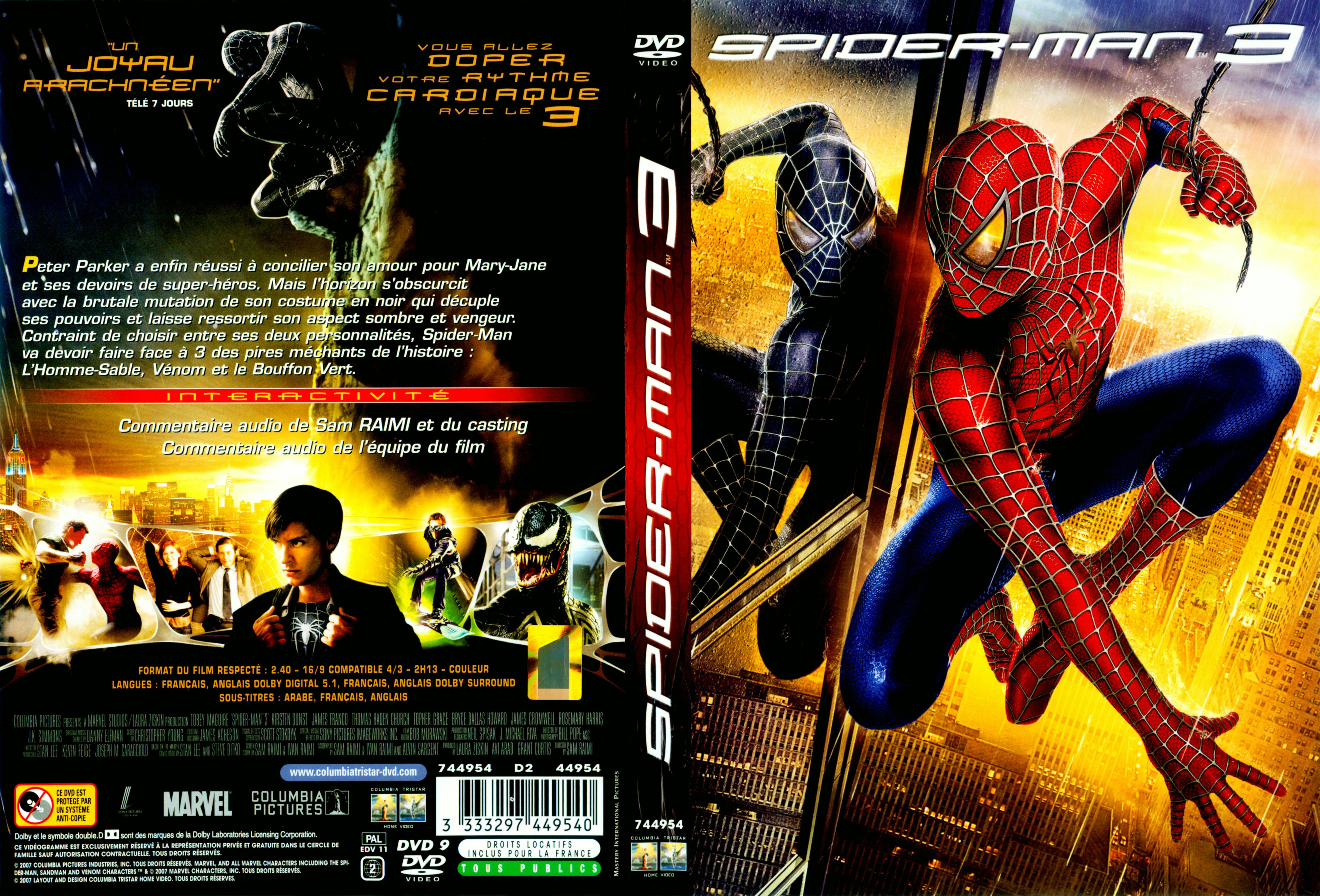 Jaquette DVD Spiderman 3