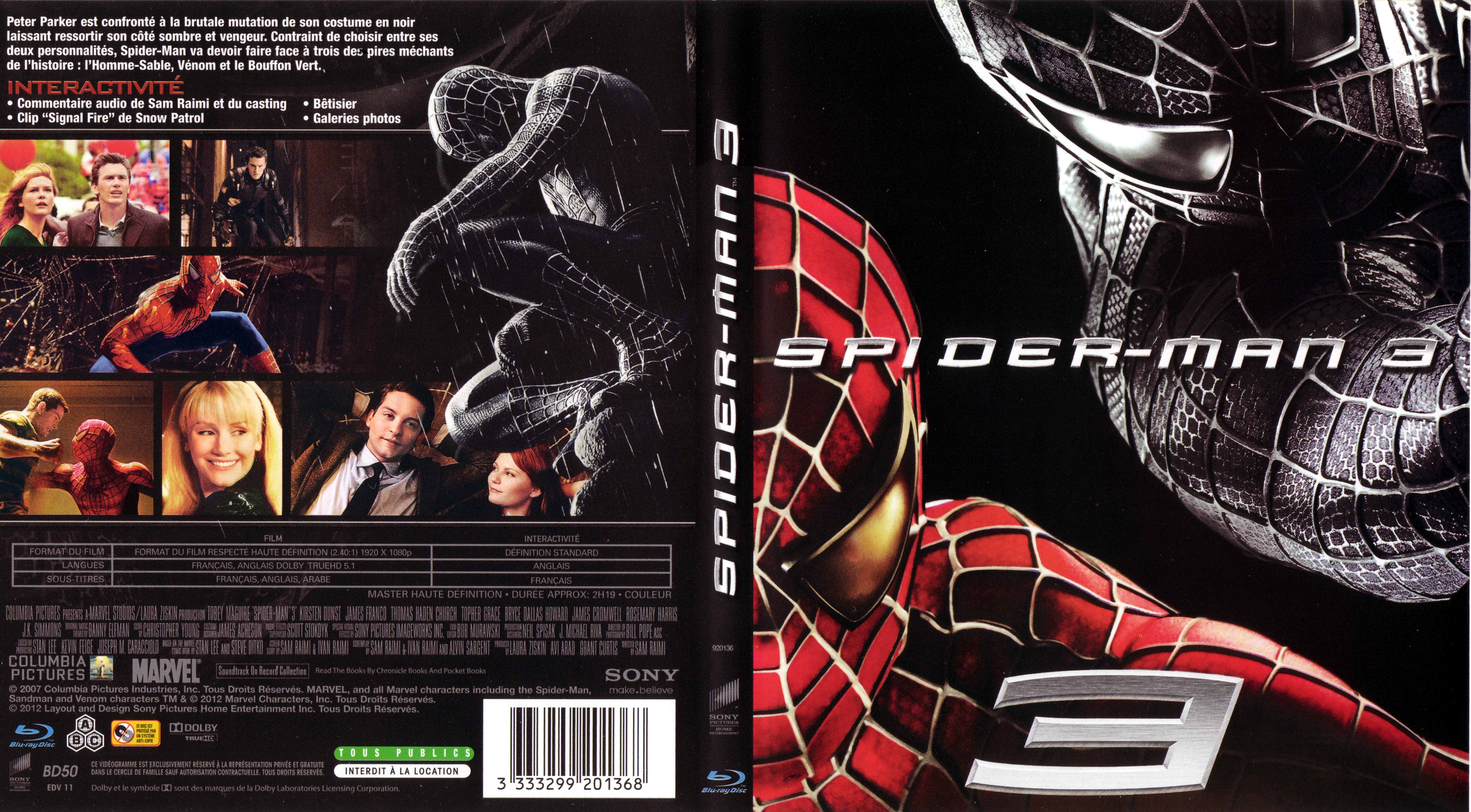Jaquette DVD Spiderman 3 (BLU-RAY) v4