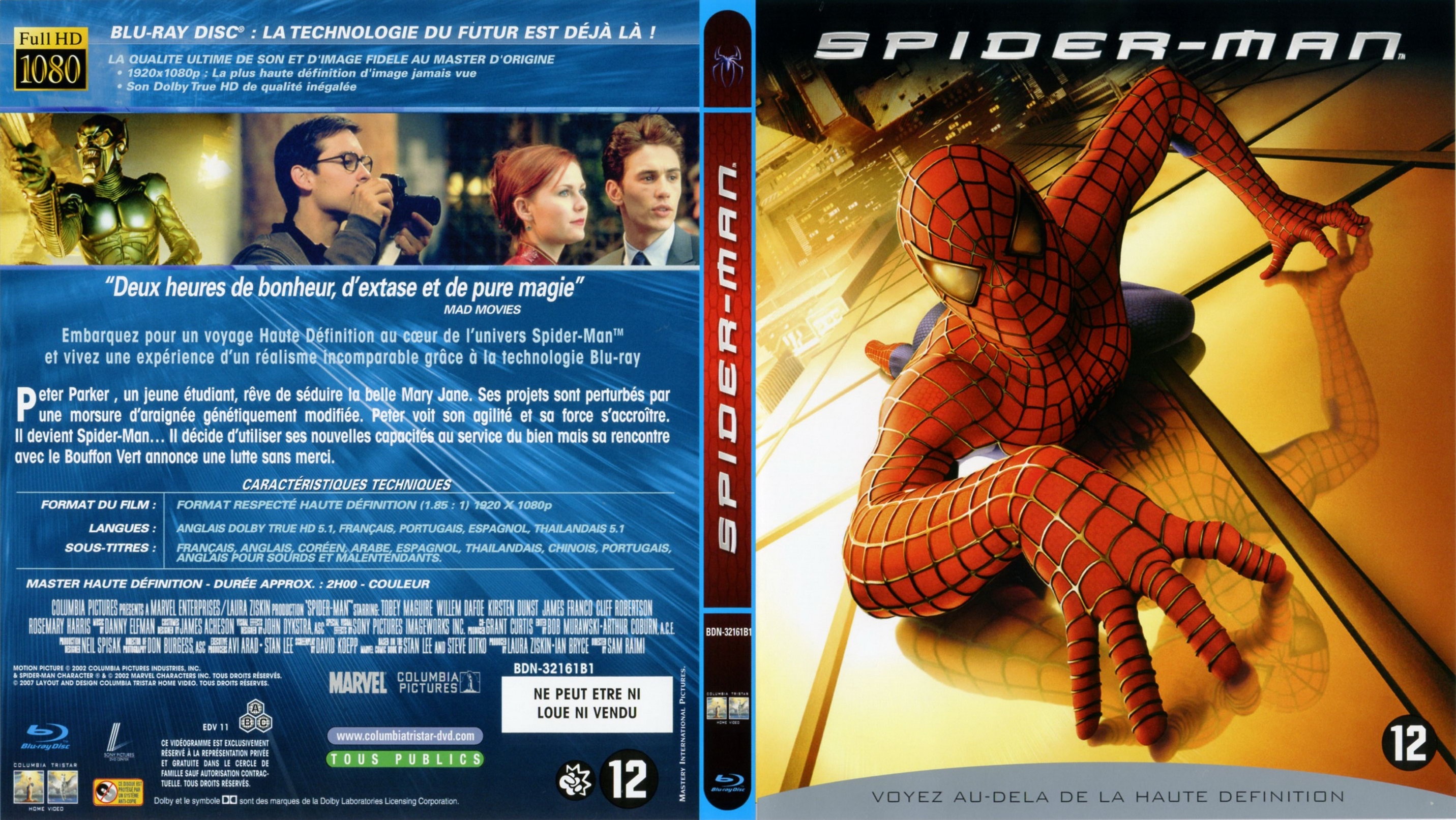 Jaquette DVD Spiderman (BLU-RAY)