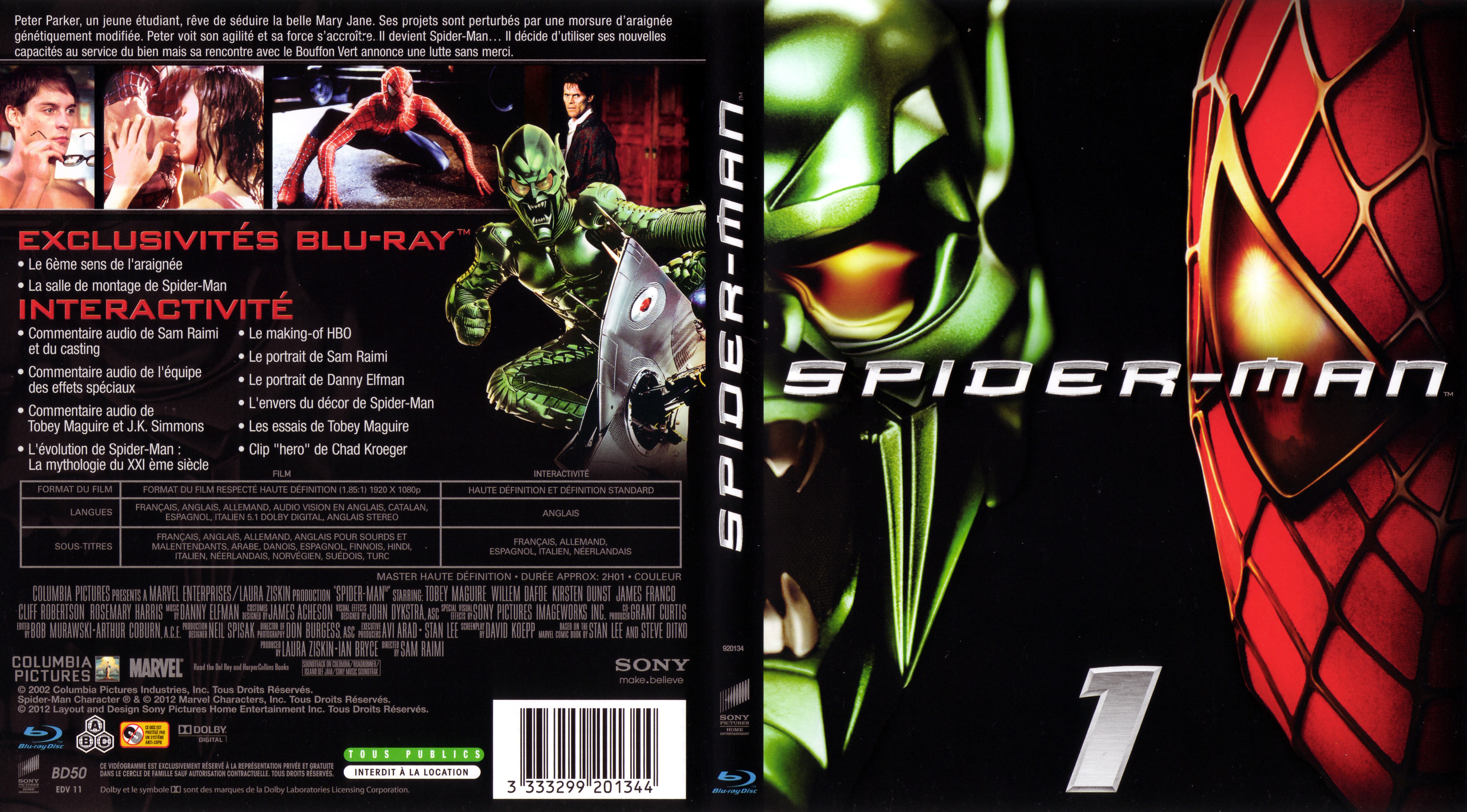 Jaquette DVD Spiderman (BLU-RAY) v3