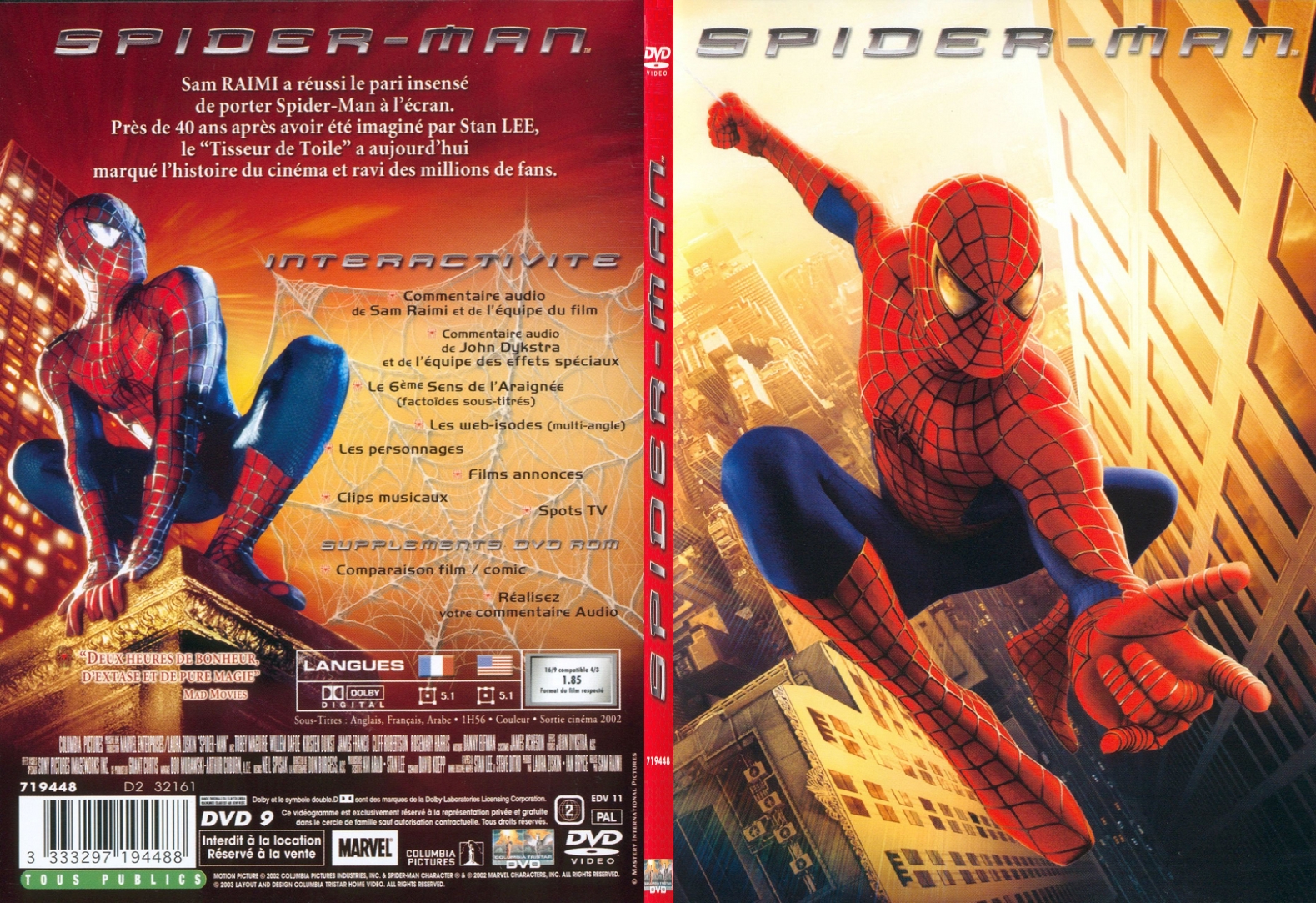 Jaquette DVD Spiderman - SLIM