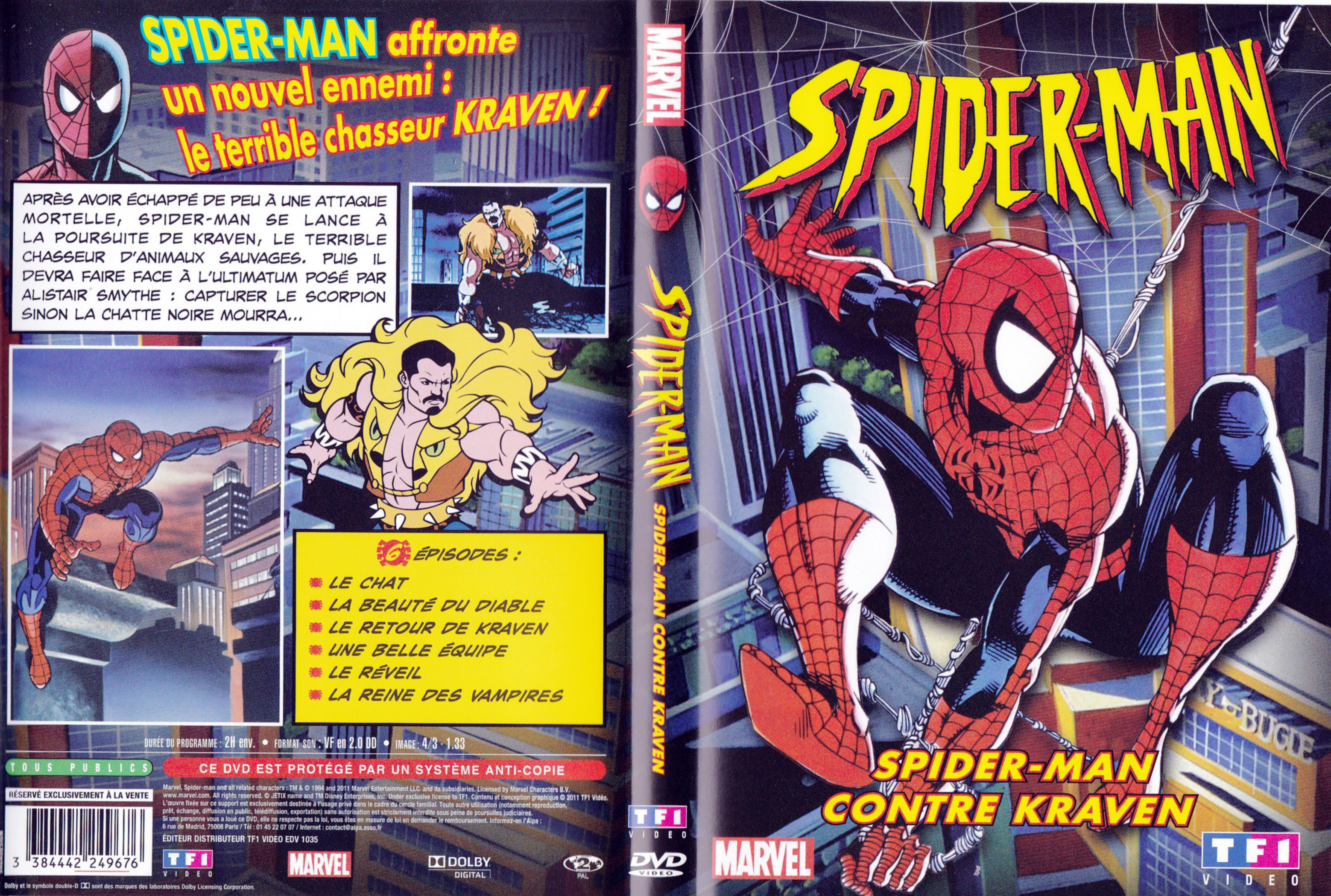 Jaquette DVD Spiderman - Spiderman contre Kraven (DA)