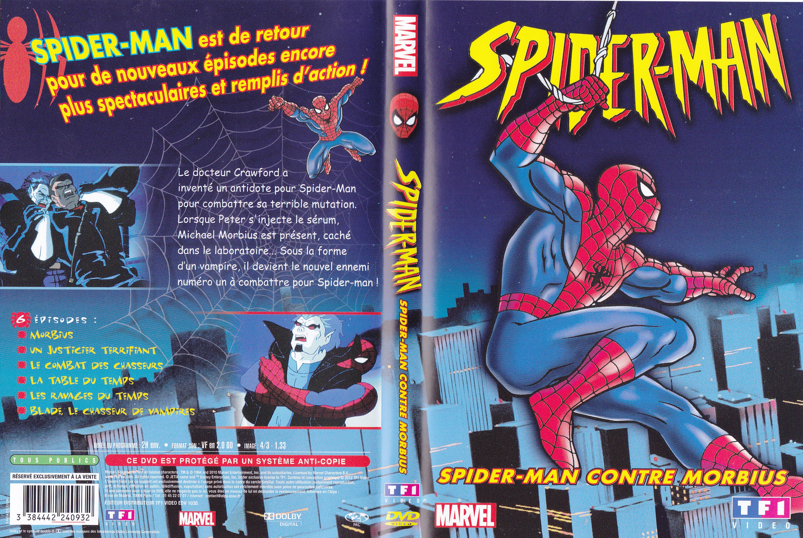 Jaquette DVD Spiderman - Spiderman contre morbius (DA)
