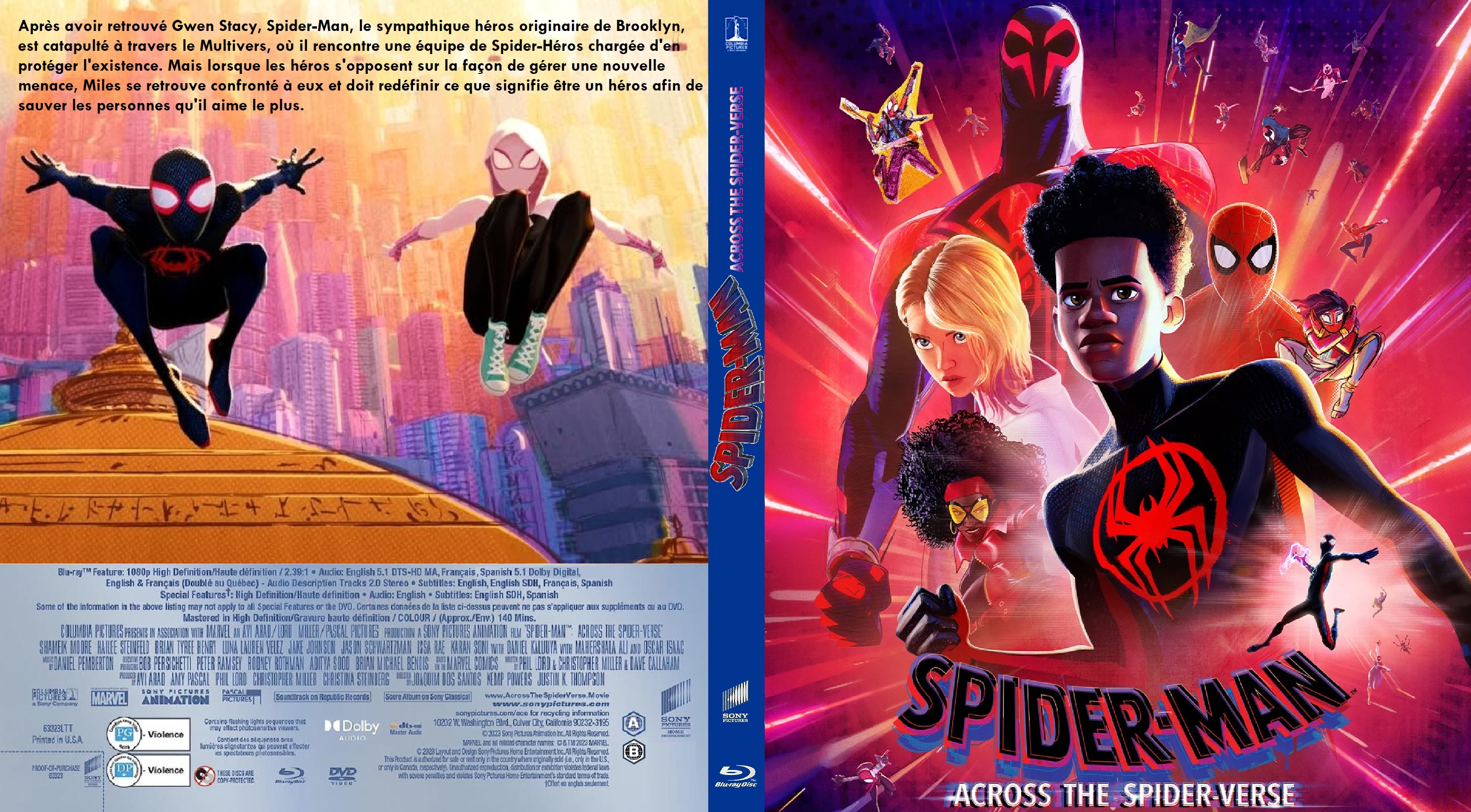 Jaquette DVD Spiderman across the spider verse custom (BLU-RAY)