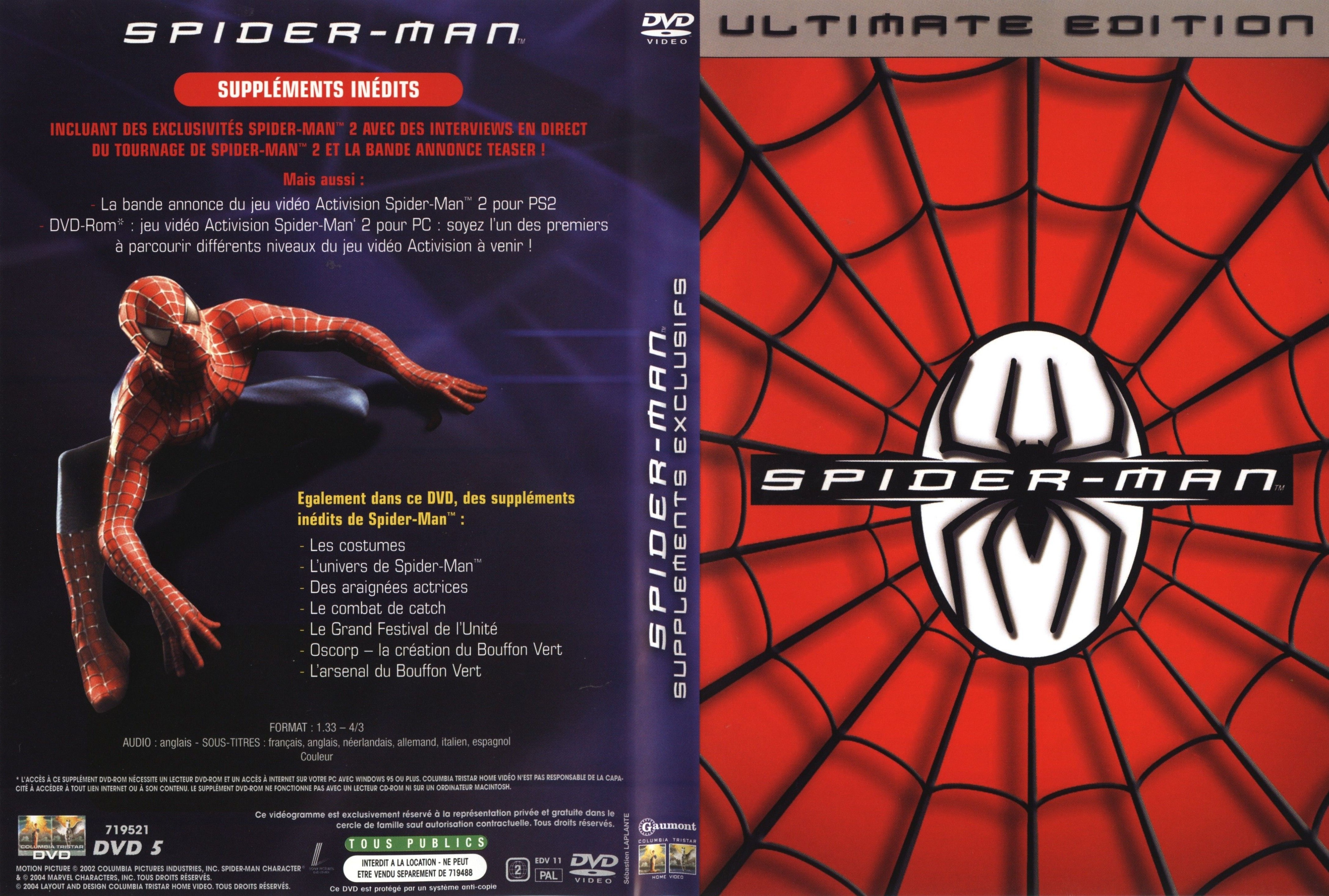 Jaquette Dvd De Spiderman V2 Cinéma Passion