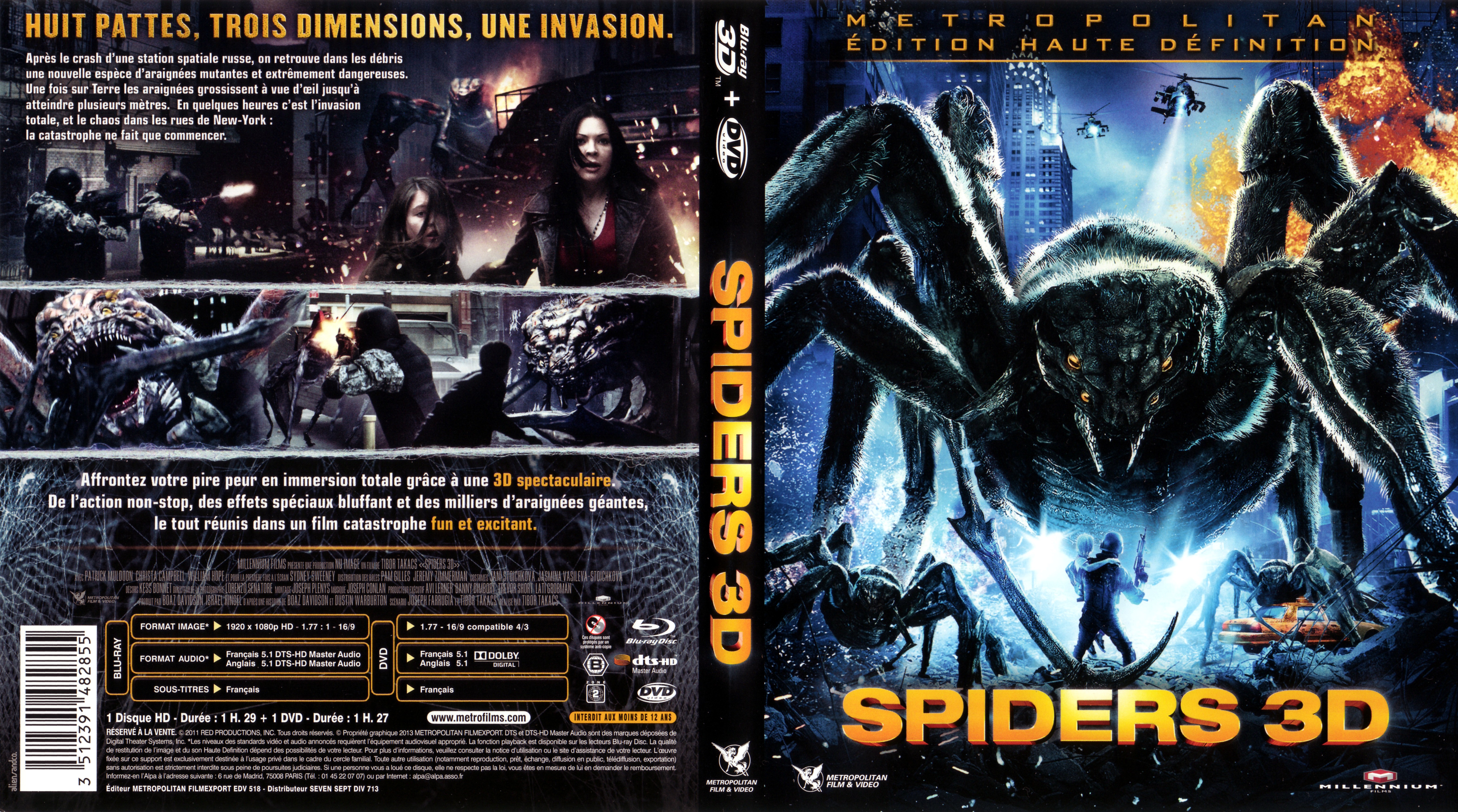 Jaquette DVD Spiders 3D (BLU-RAY)