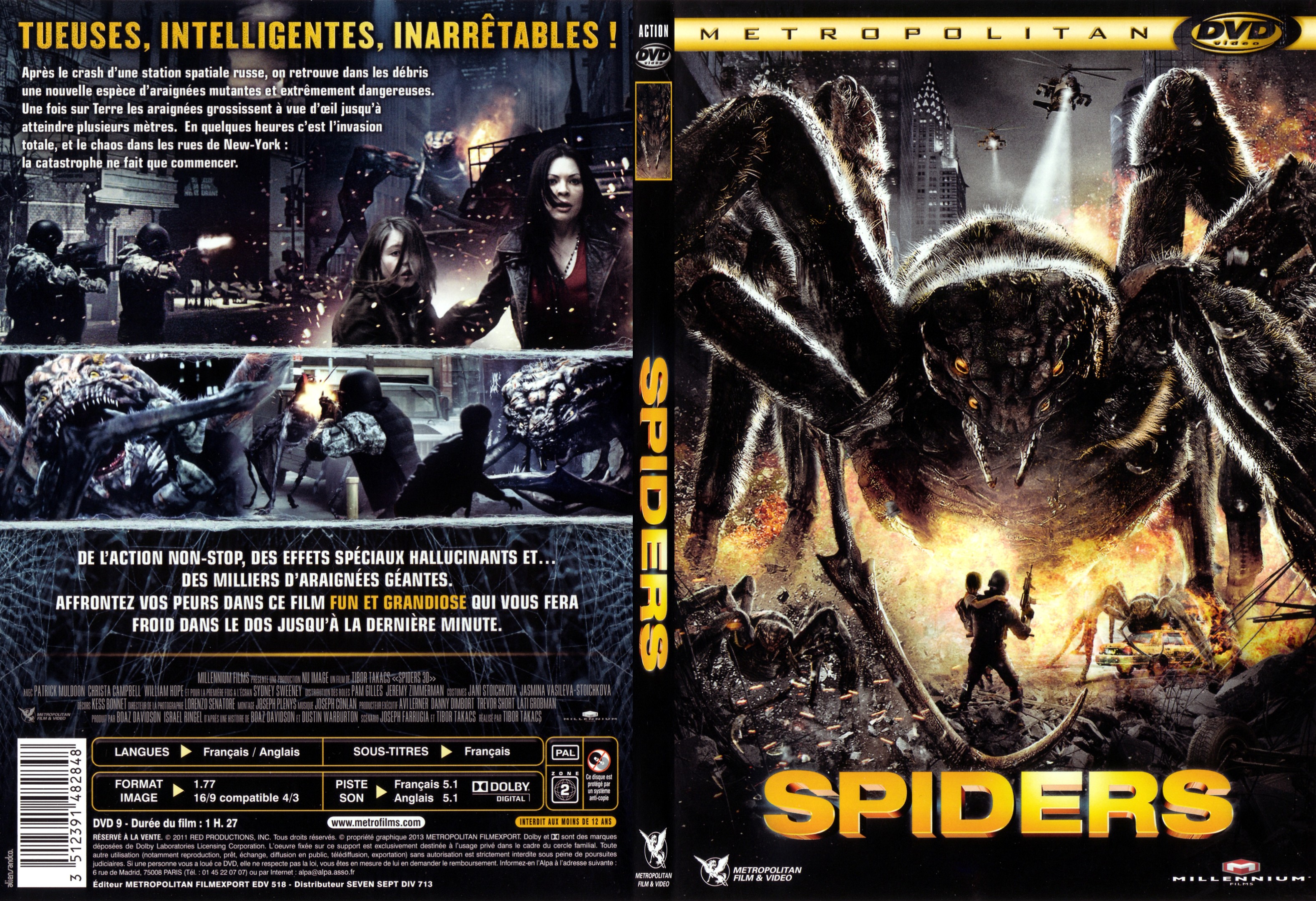 Jaquette DVD Spiders (2011) - SLIM