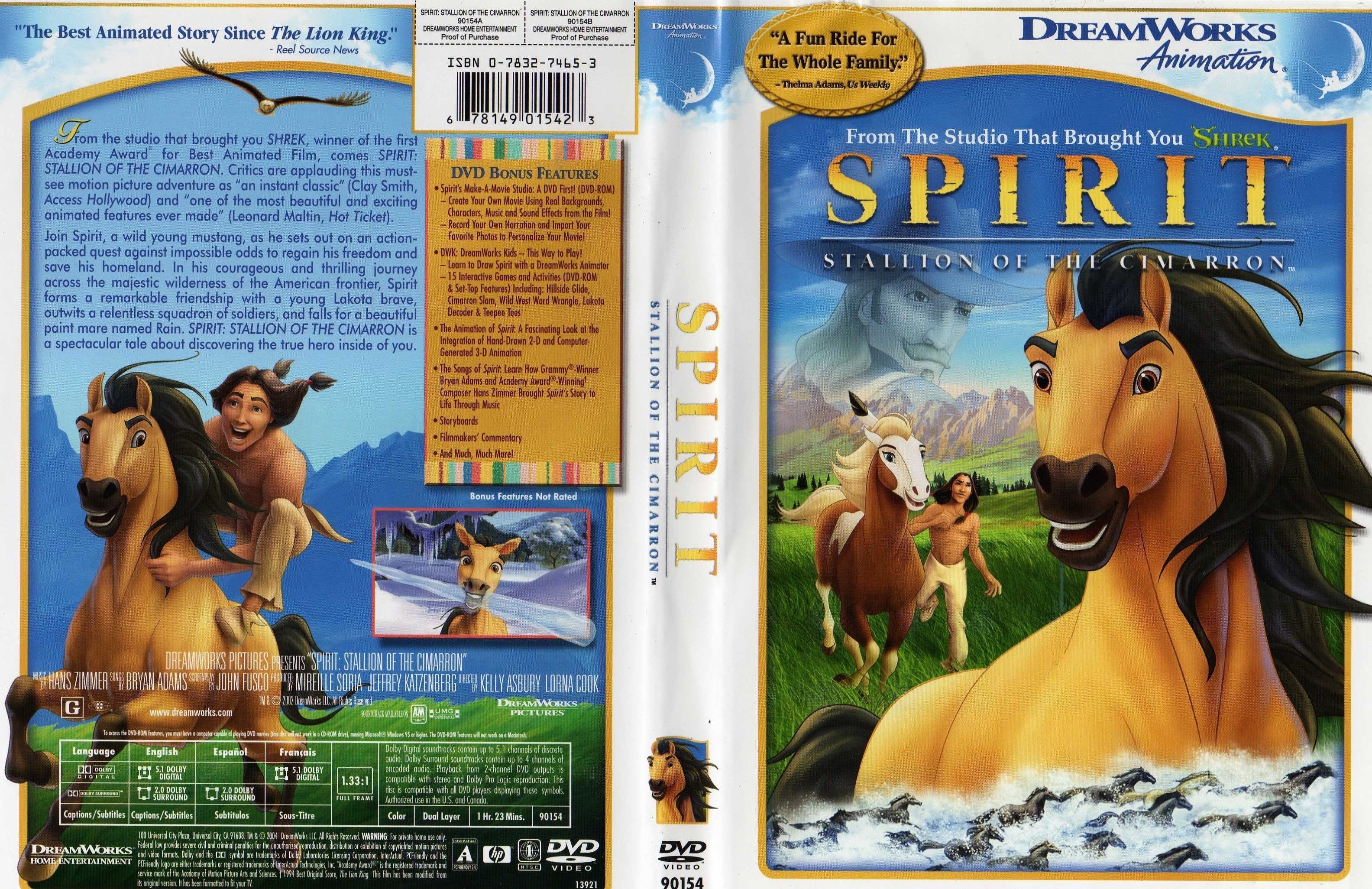 Jaquette DVD Spirit (Canadienne)