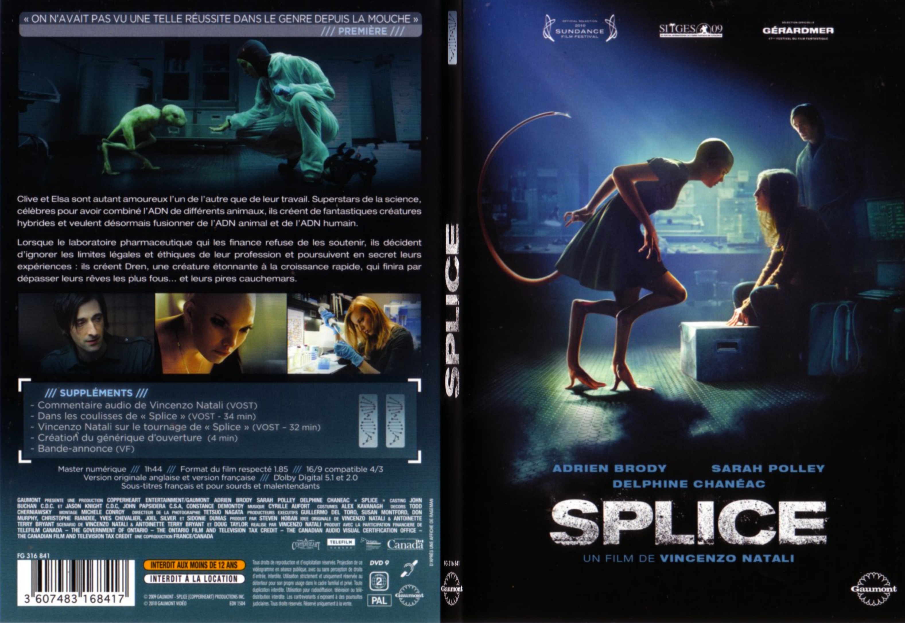 Jaquette DVD Splice - SLIM