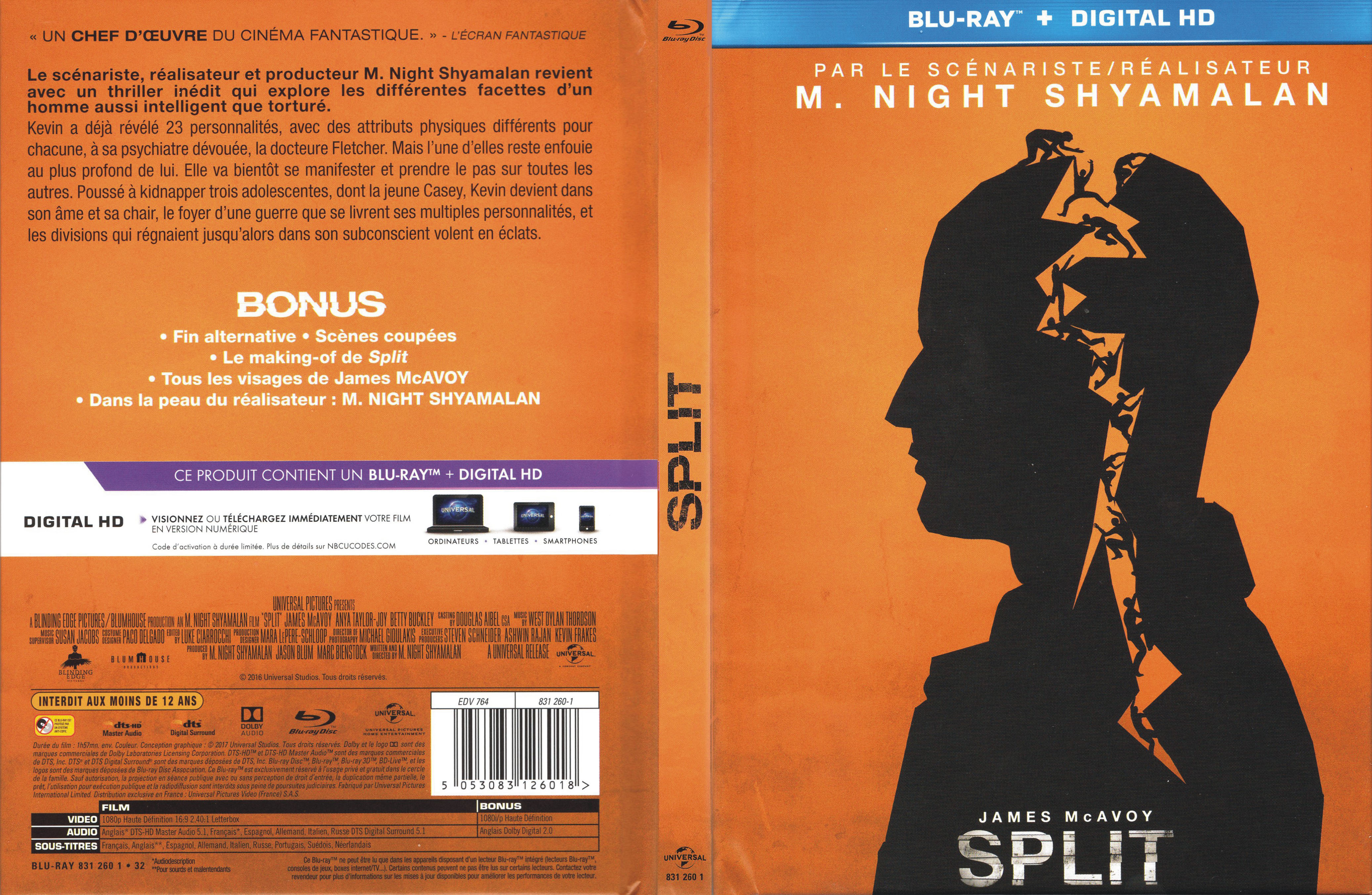 Jaquette DVD Split (BLU-RAY)