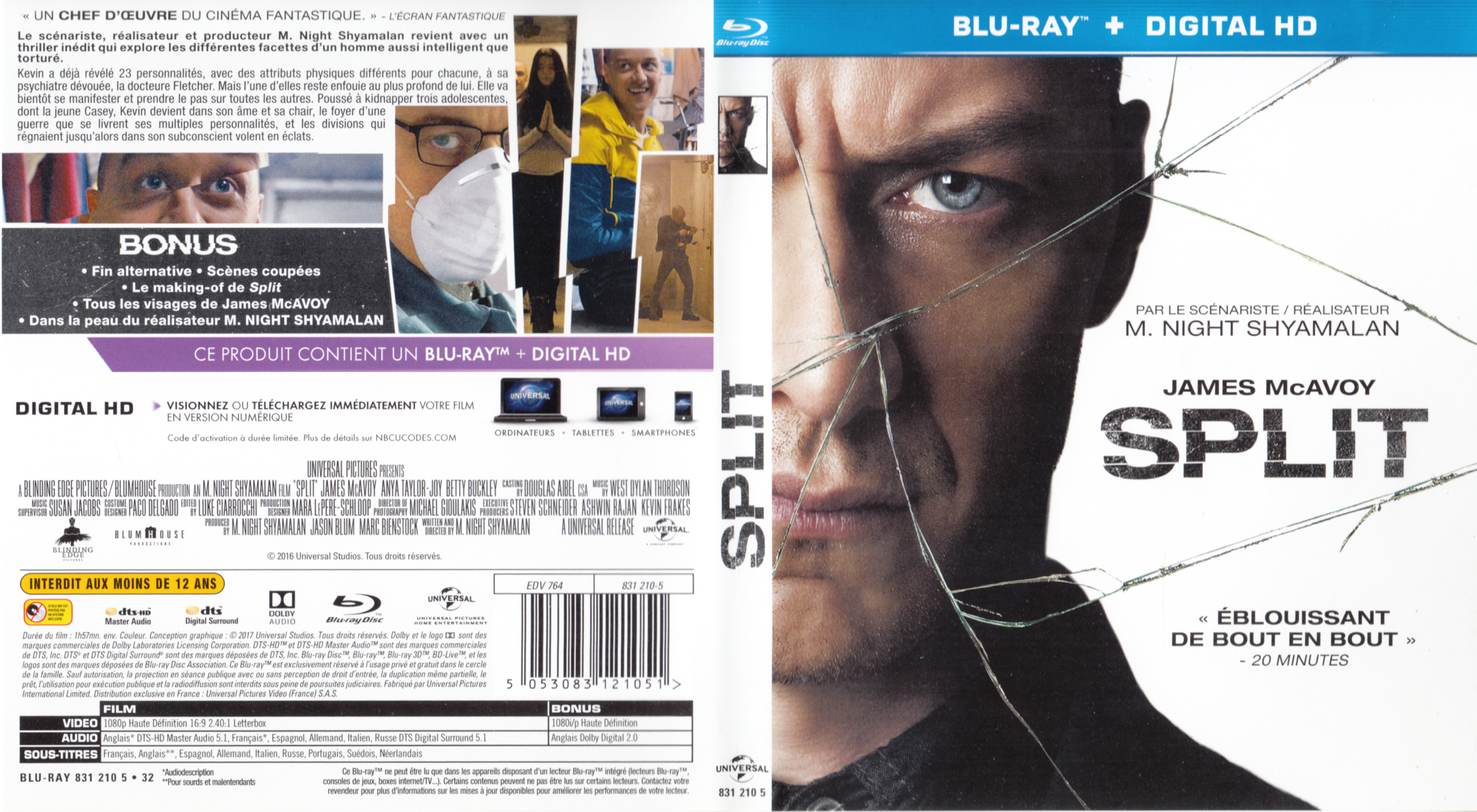 Jaquette DVD Split (BLU-RAY) v2