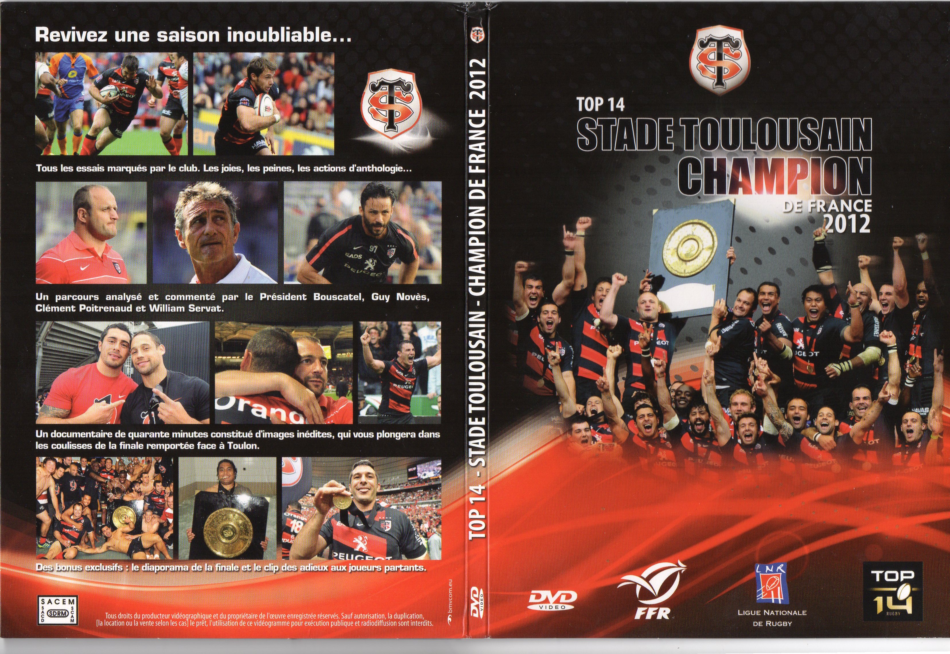 Jaquette DVD Stade Toulousain Champion de France 2012 le 19me Sacre