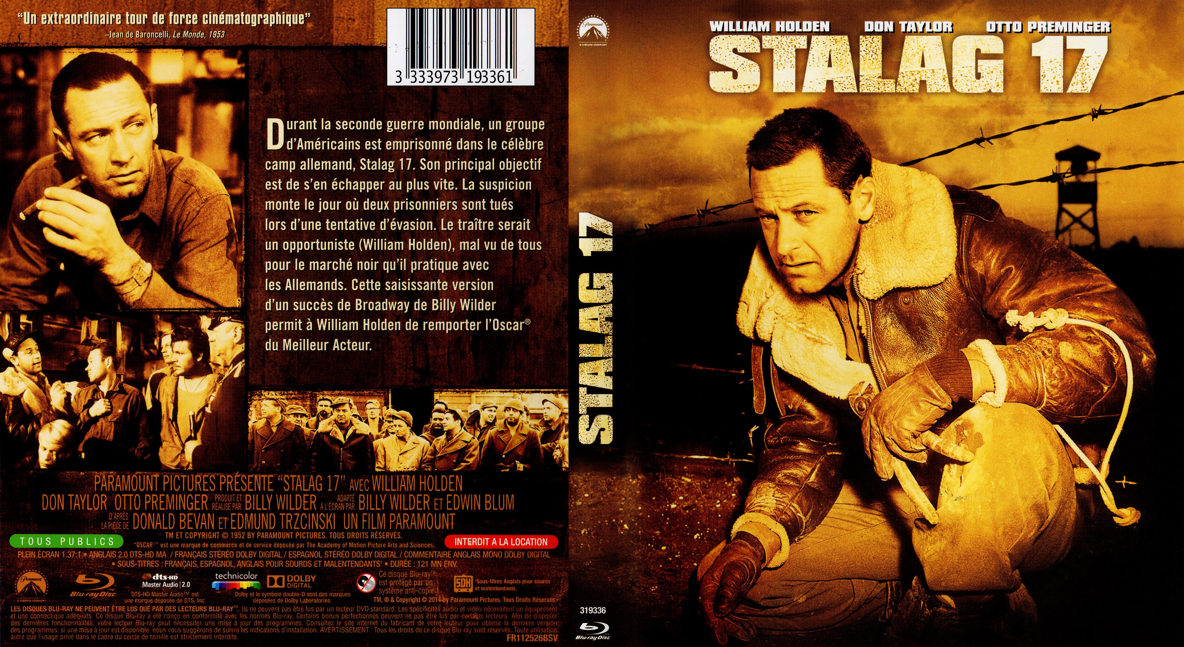 Jaquette DVD Stalag 17 (BLU-RAY)
