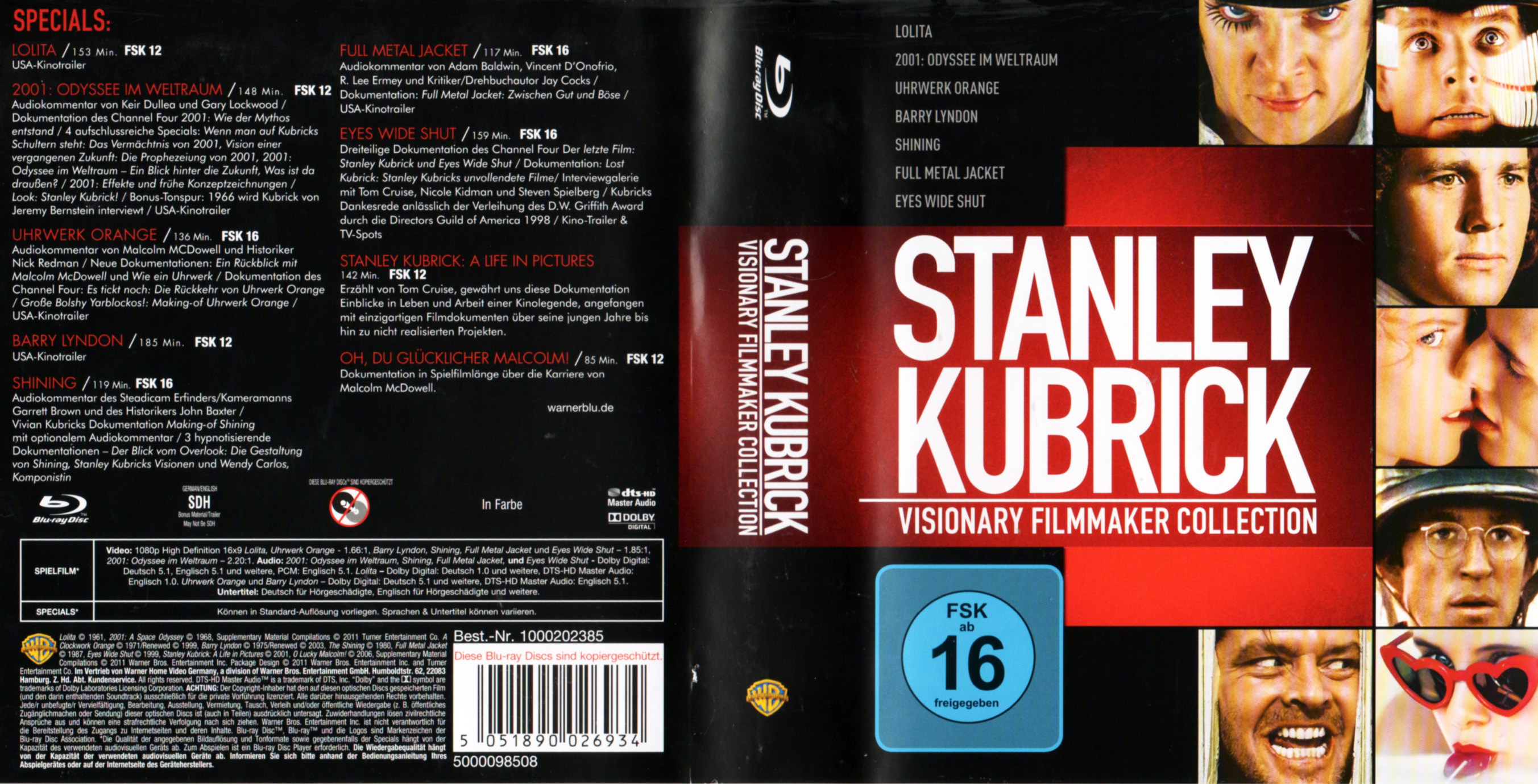 Jaquette DVD Stanley Kubrick visionary filmmaker collection Zone 1 (BLU-RAY)