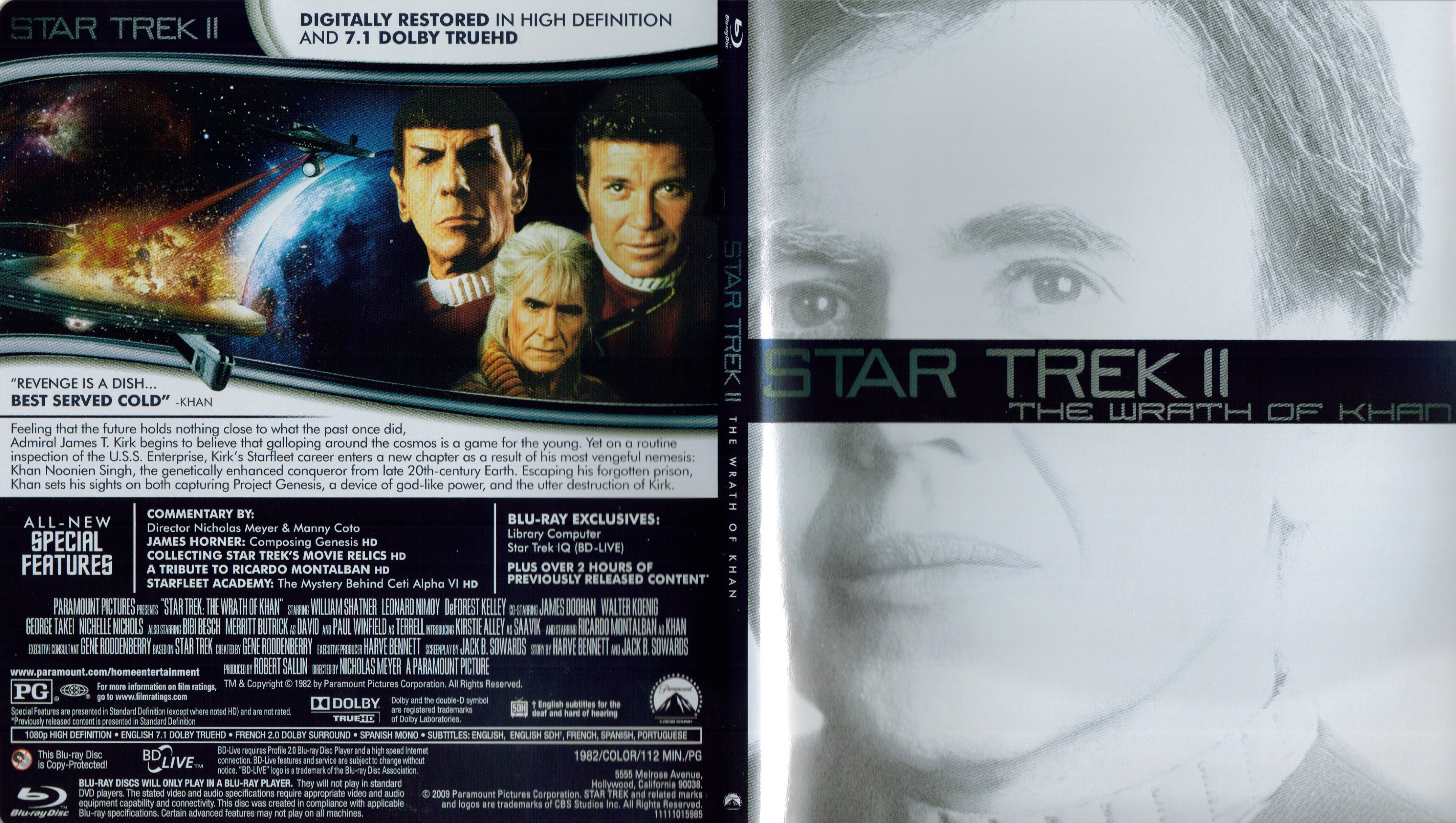 Jaquette DVD Star Trek 2 - The Wrath Of Khan - SLIM (BLU-RAY)