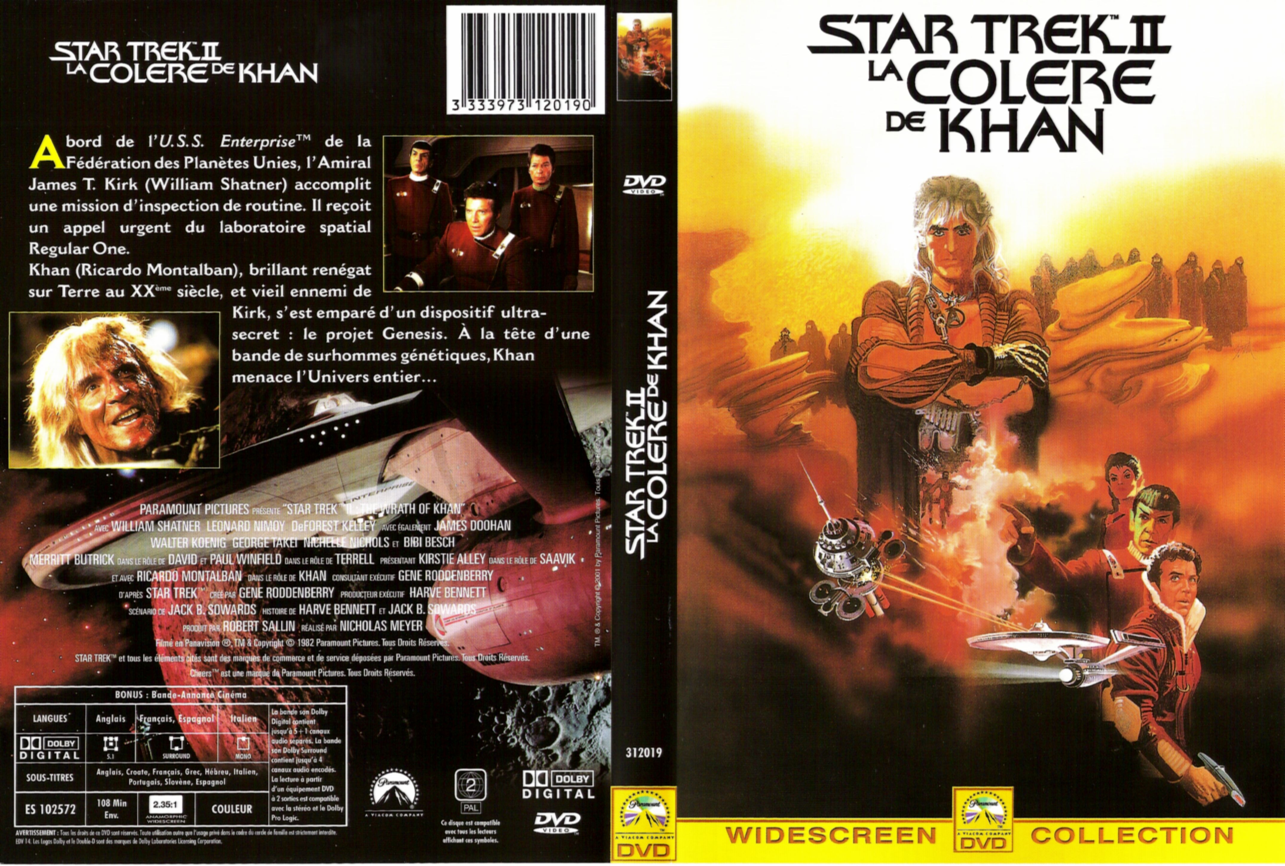 Jaquette DVD Star Trek 2 la colre de Khan
