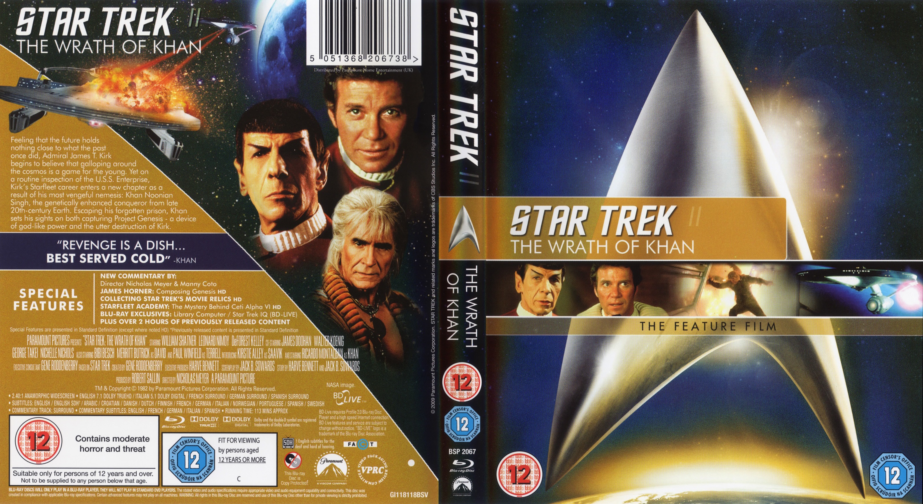 Jaquette DVD Star Trek 2 la colre de Khan (BLU-RAY) v2