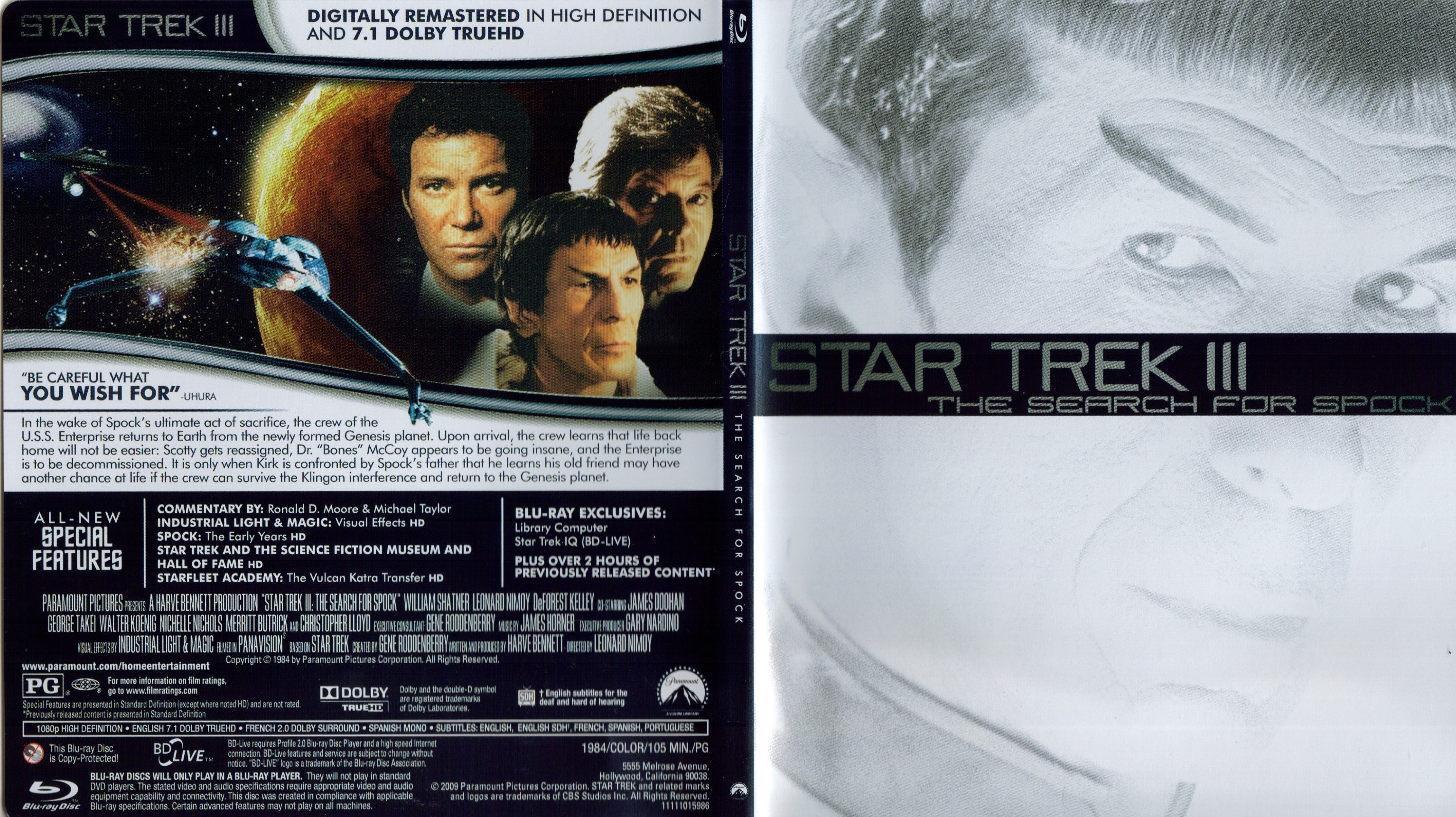 Jaquette DVD Star Trek 3 - The Search For Spock - SLIM (BLU-RAY)