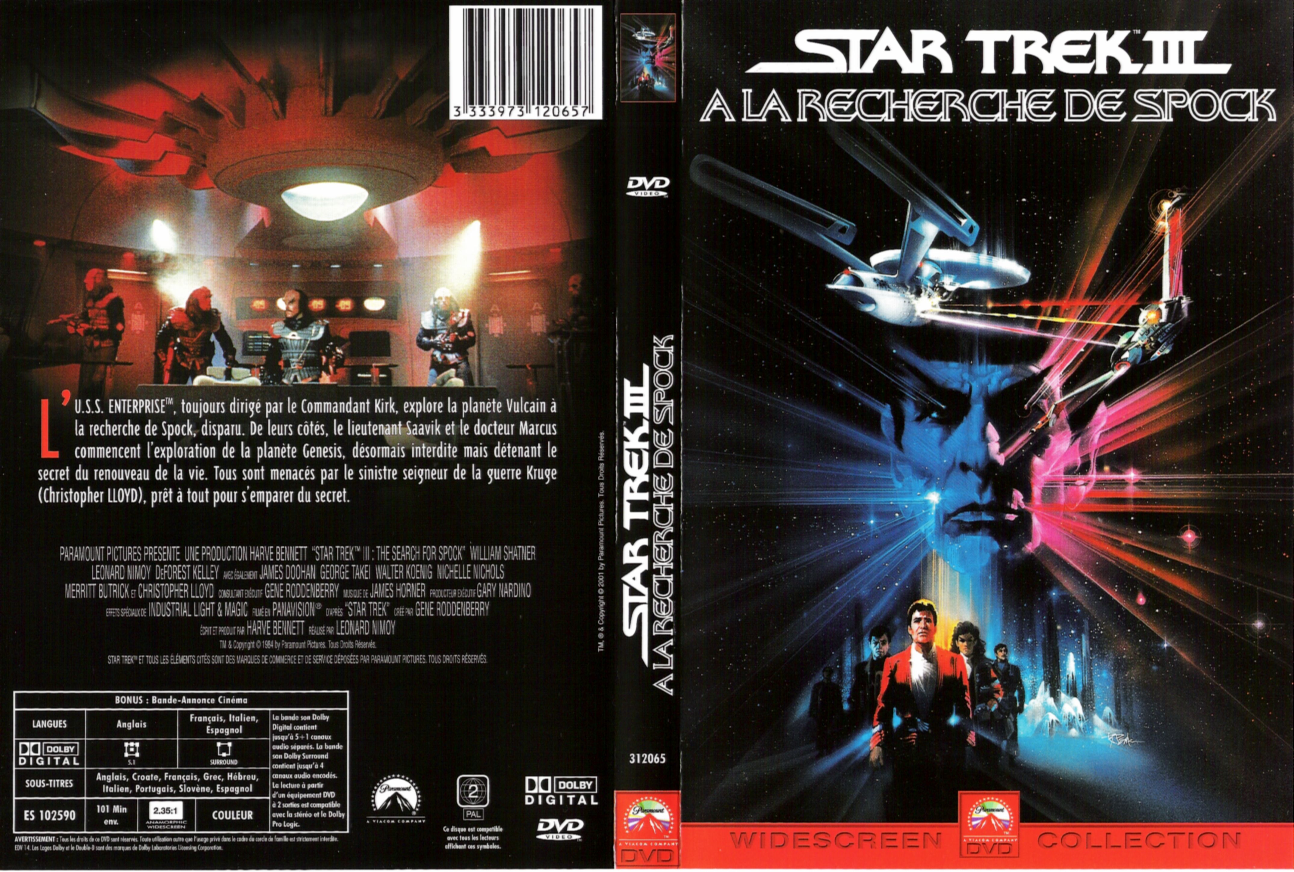 Jaquette DVD Star Trek 3  la recherche de Spock