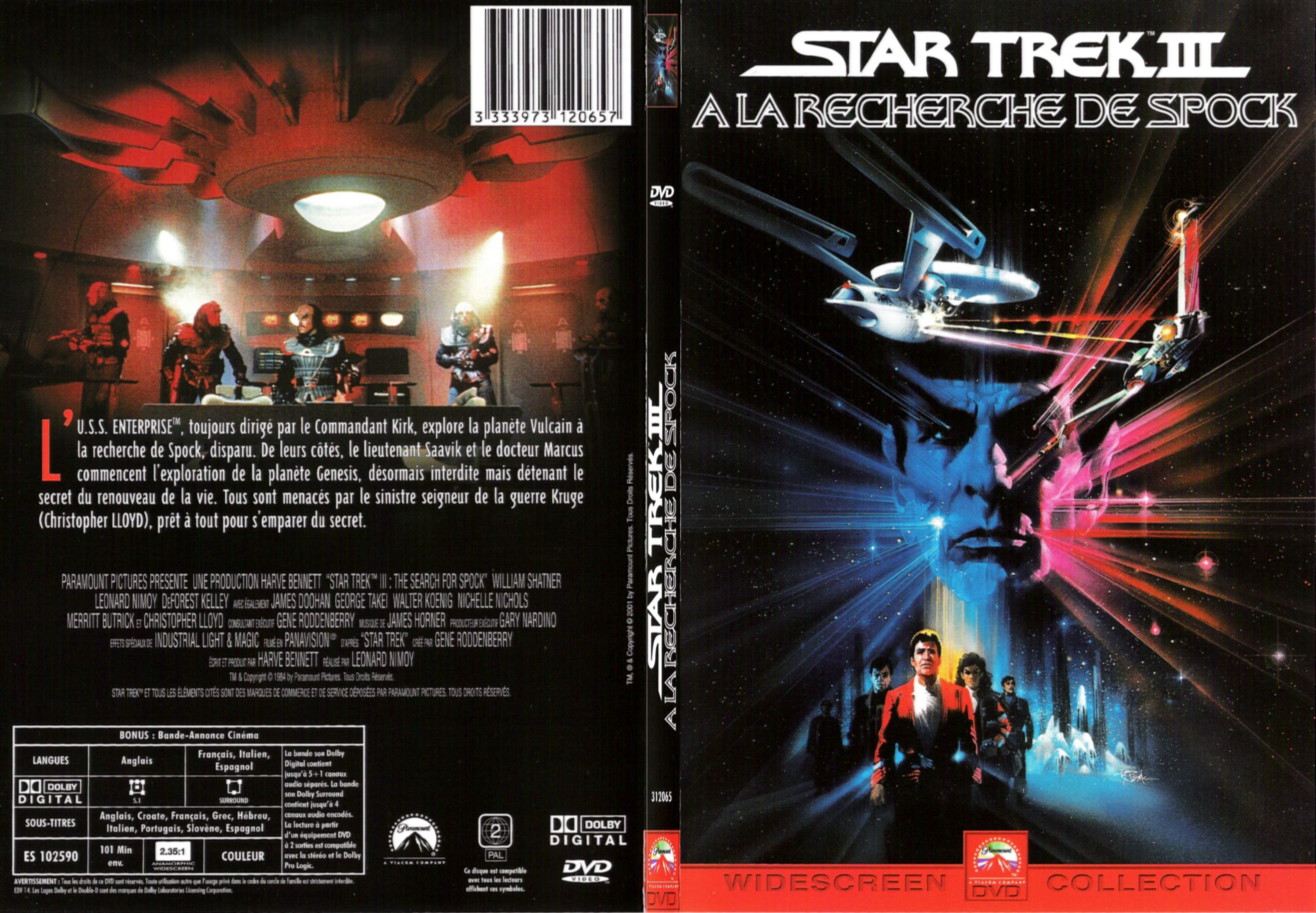 Jaquette DVD Star Trek 3  la recherche de Spock - SLIM