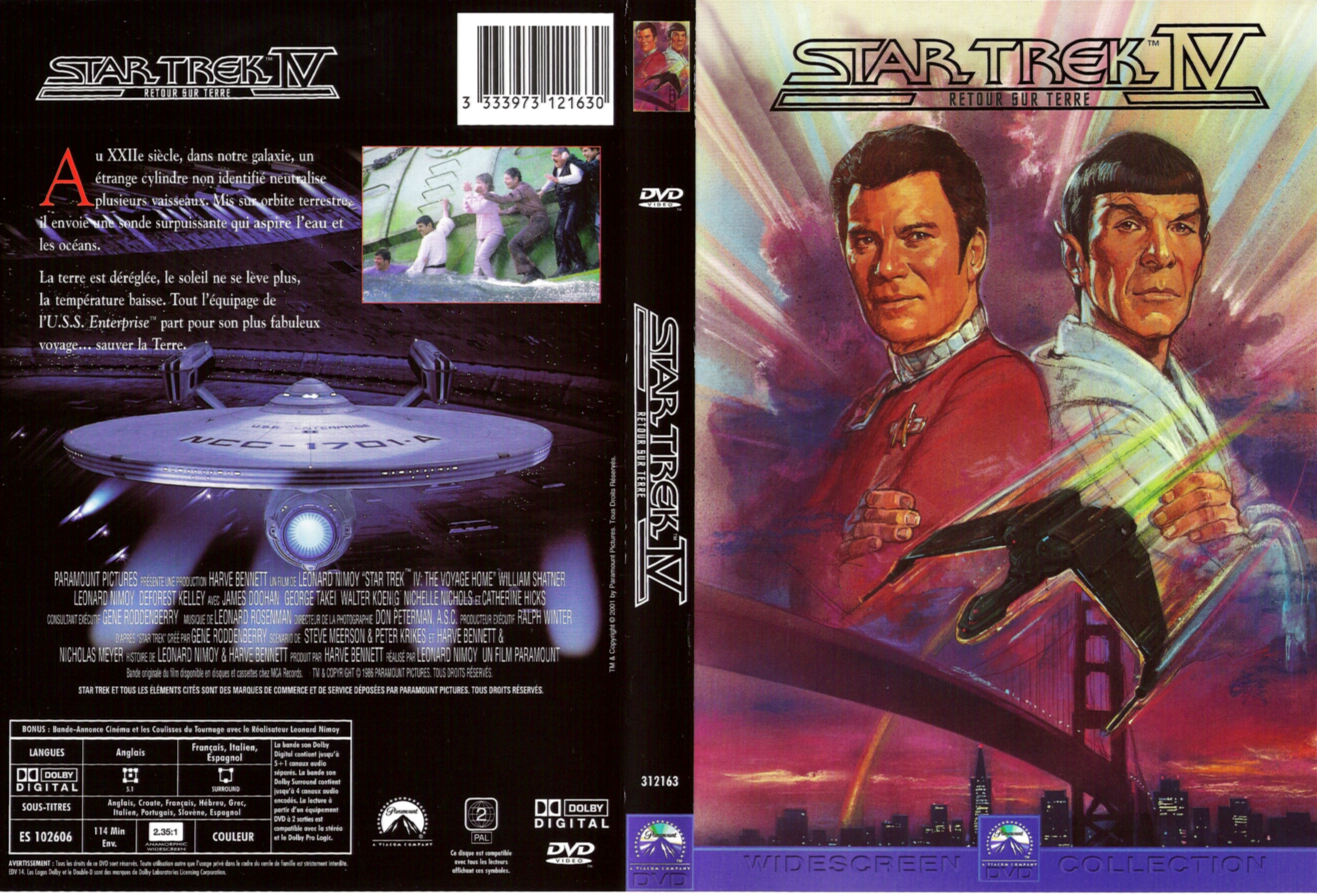 Jaquette DVD Star Trek 4 Retour sur terre