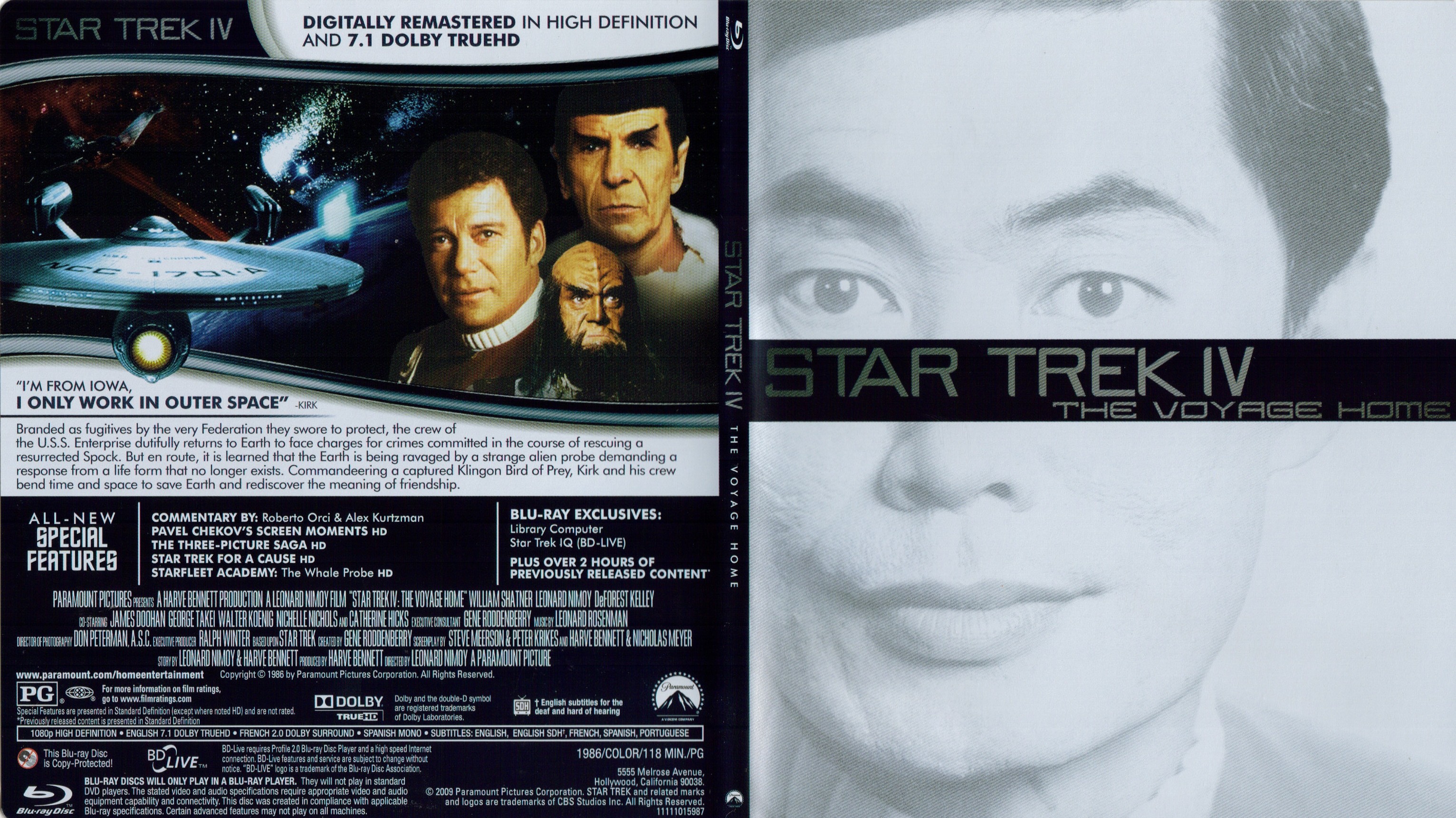 Jaquette DVD Star Trek 4 - The Voyage Home - SLIM (BLU-RAY)