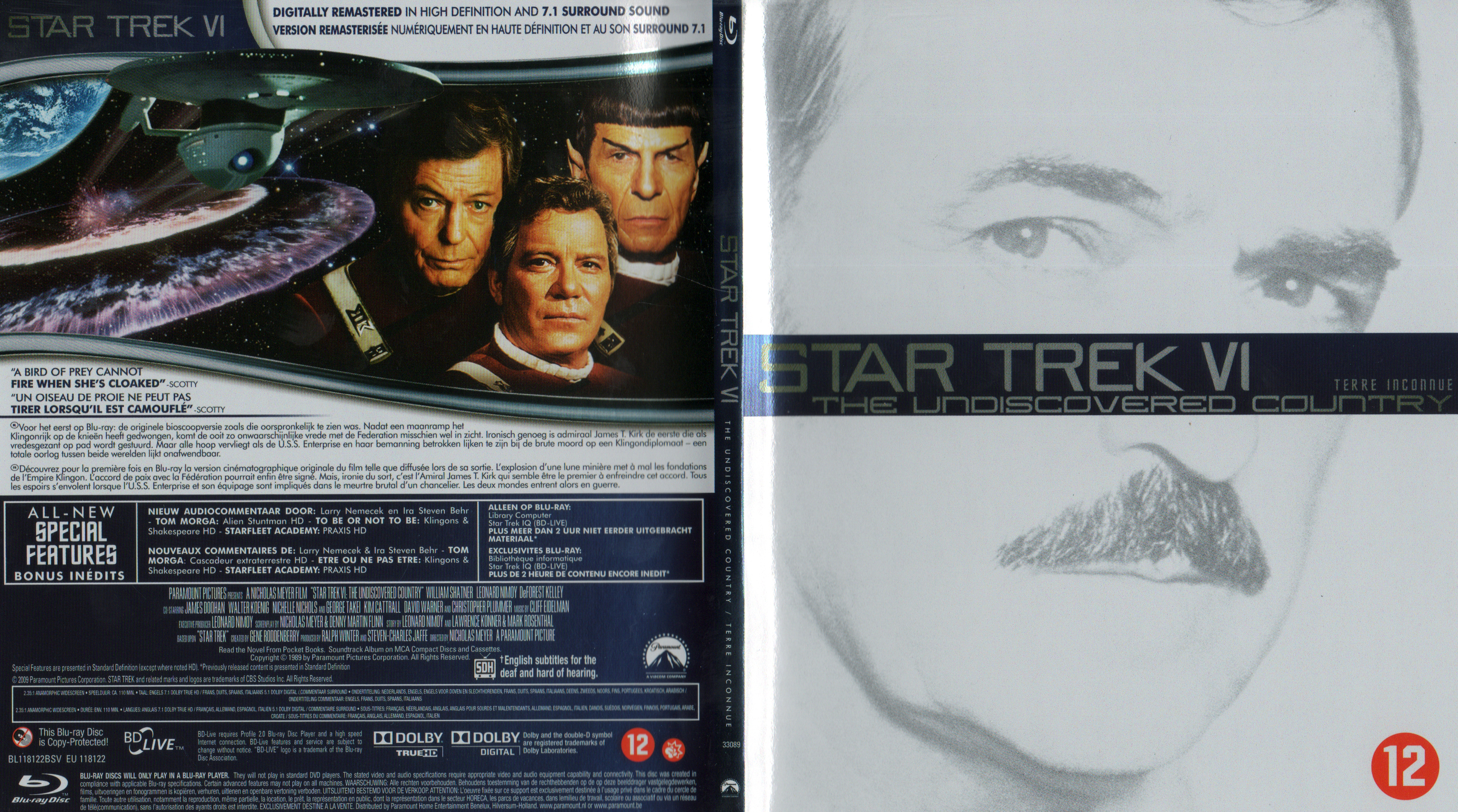 Jaquette DVD Star Trek 6 Terre inconnue (BLU-RAY) v2