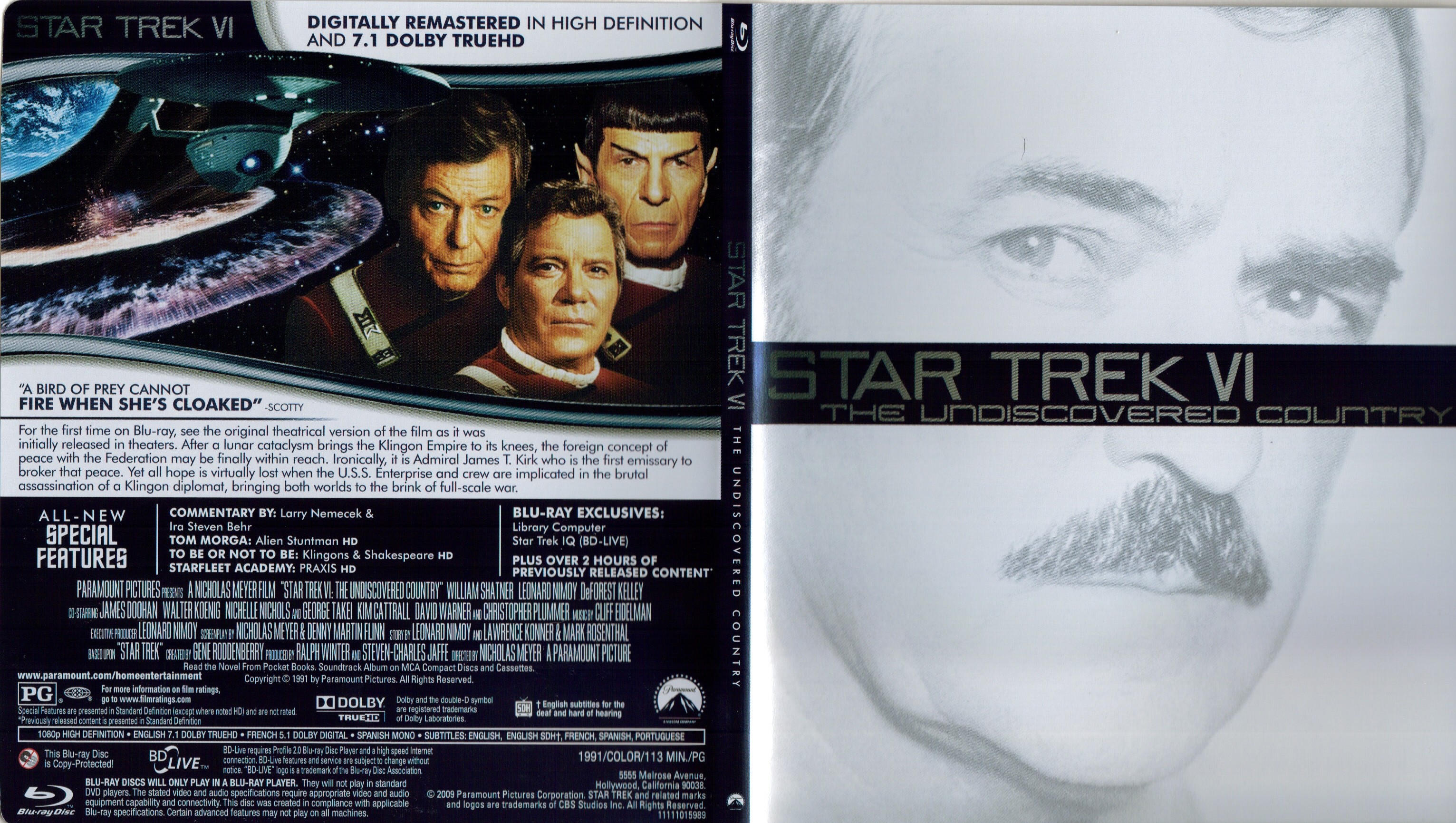 Jaquette DVD Star Trek 6 - The Undiscovered Country - SLIM (BLU-RAY)